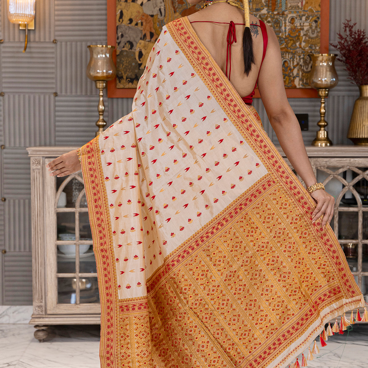 Pure Asam Silk Printed Fabric main image 0