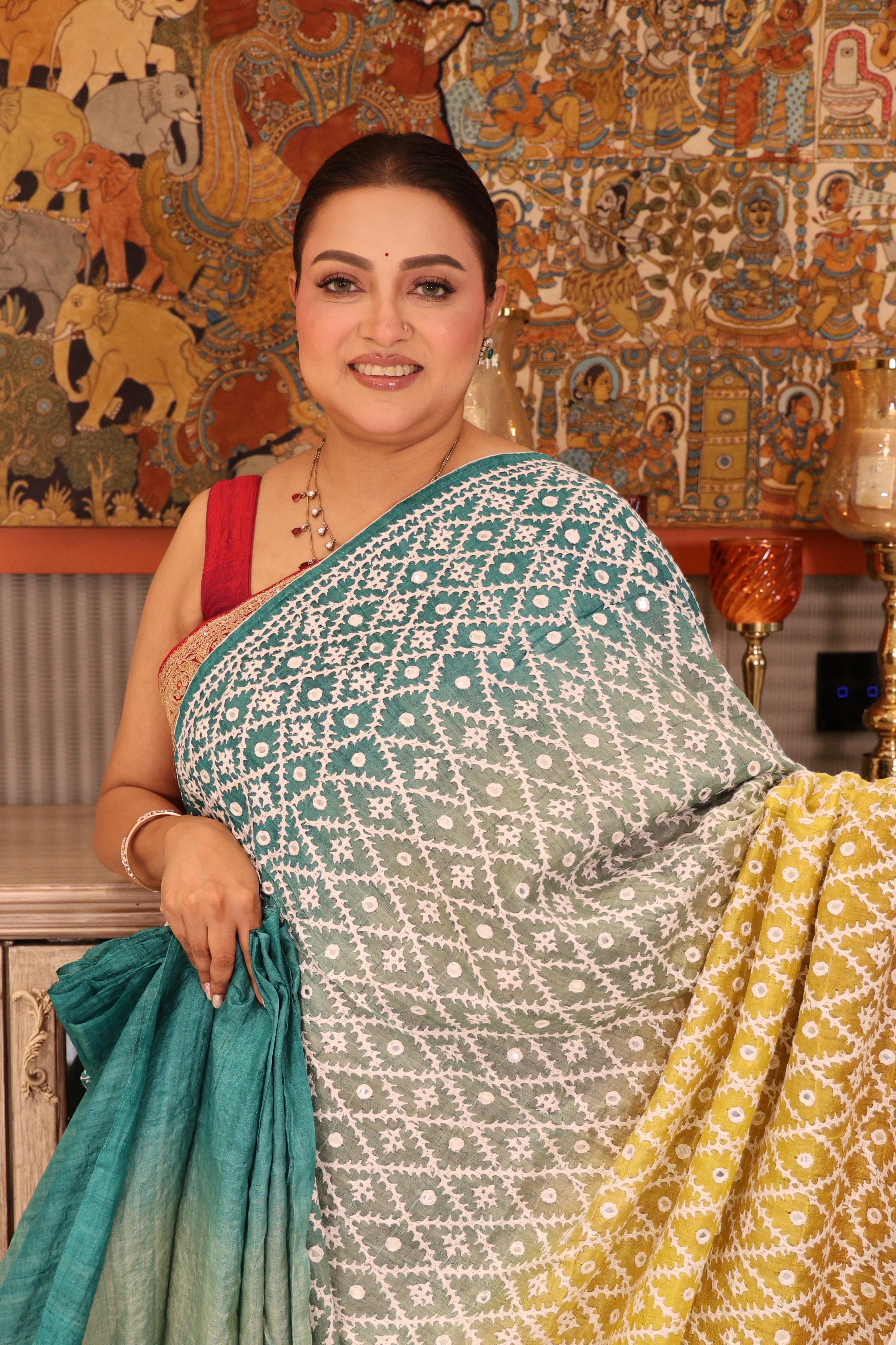 Tussar Shaded Hand Gujrati