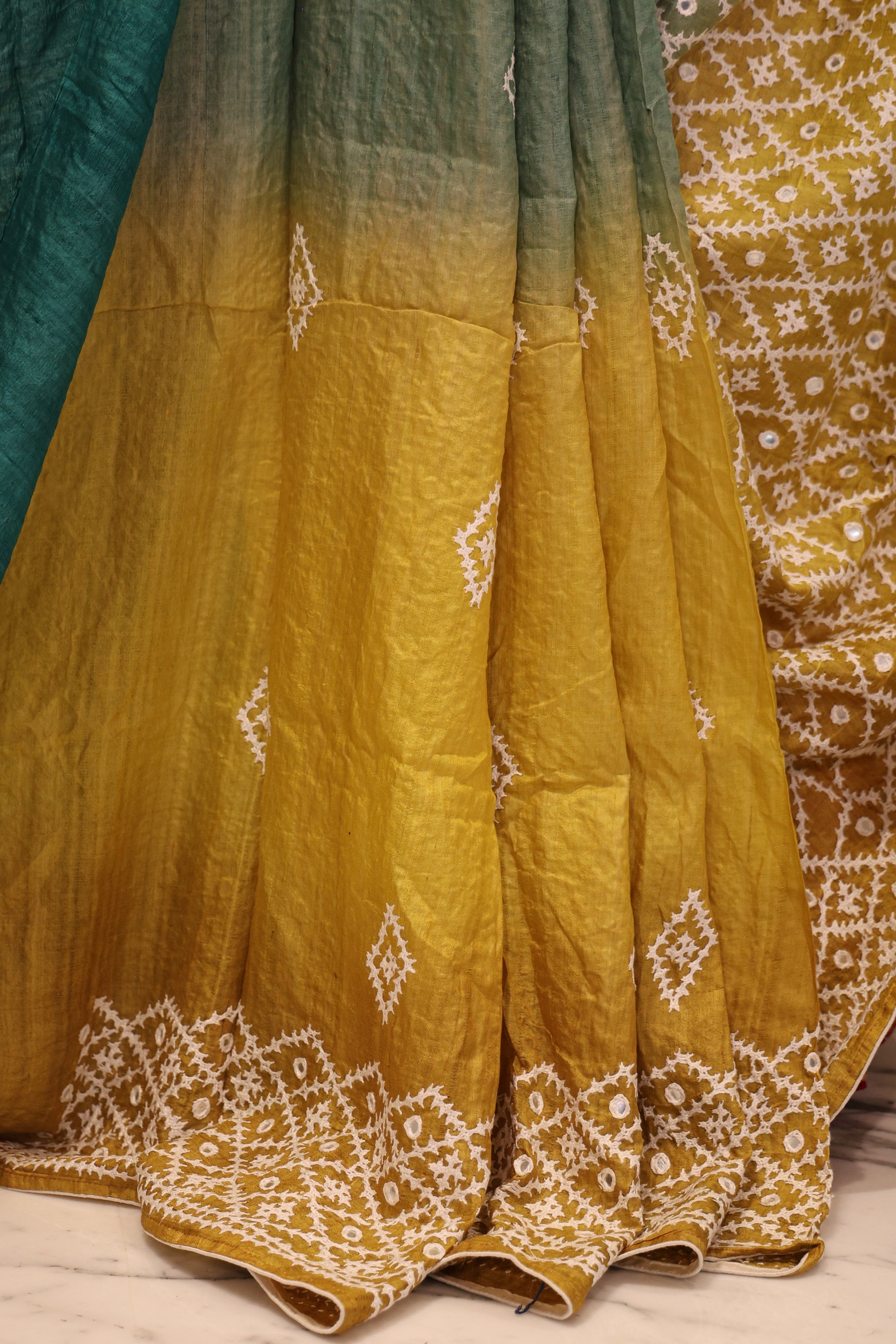 Tussar Shaded Hand Gujrati