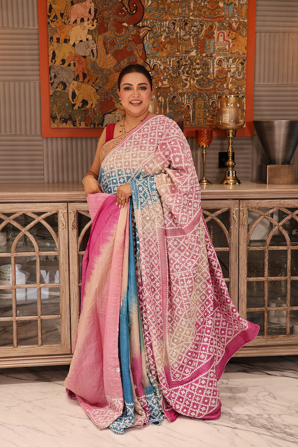 Tussar Shaded Hand Gujrati