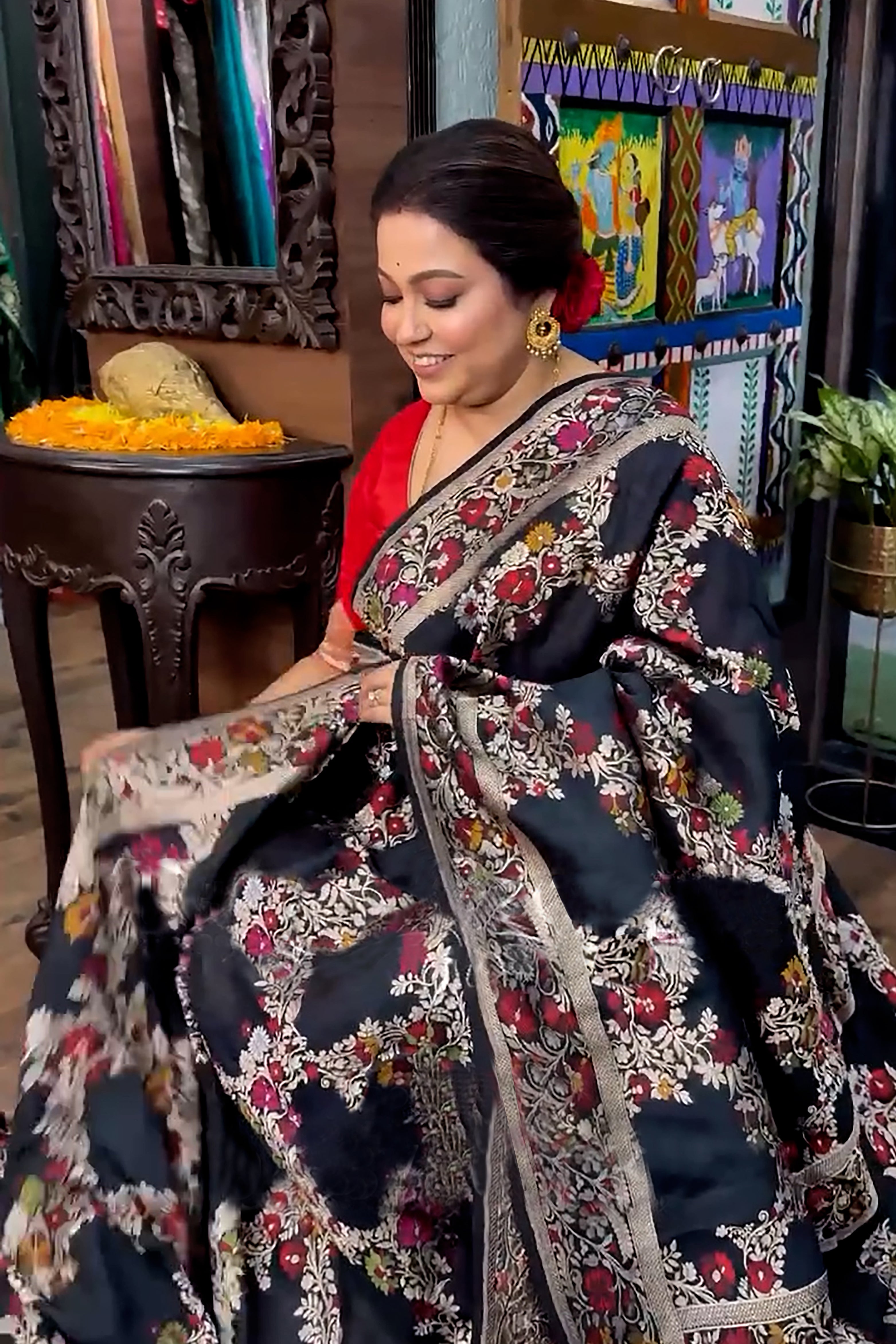 Tussar Georgette Meenakari Banarasi