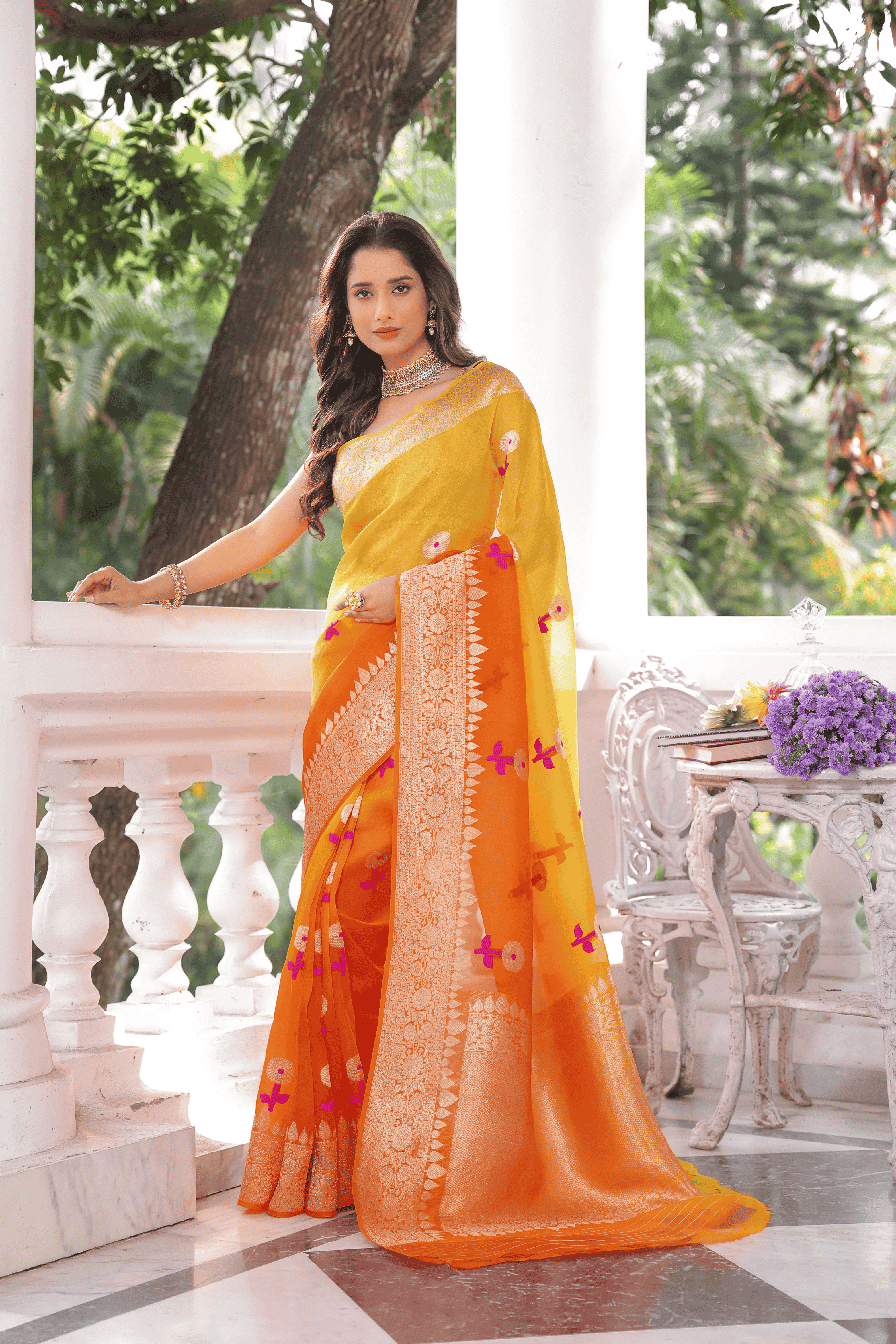 Shaded Kora Banarasi