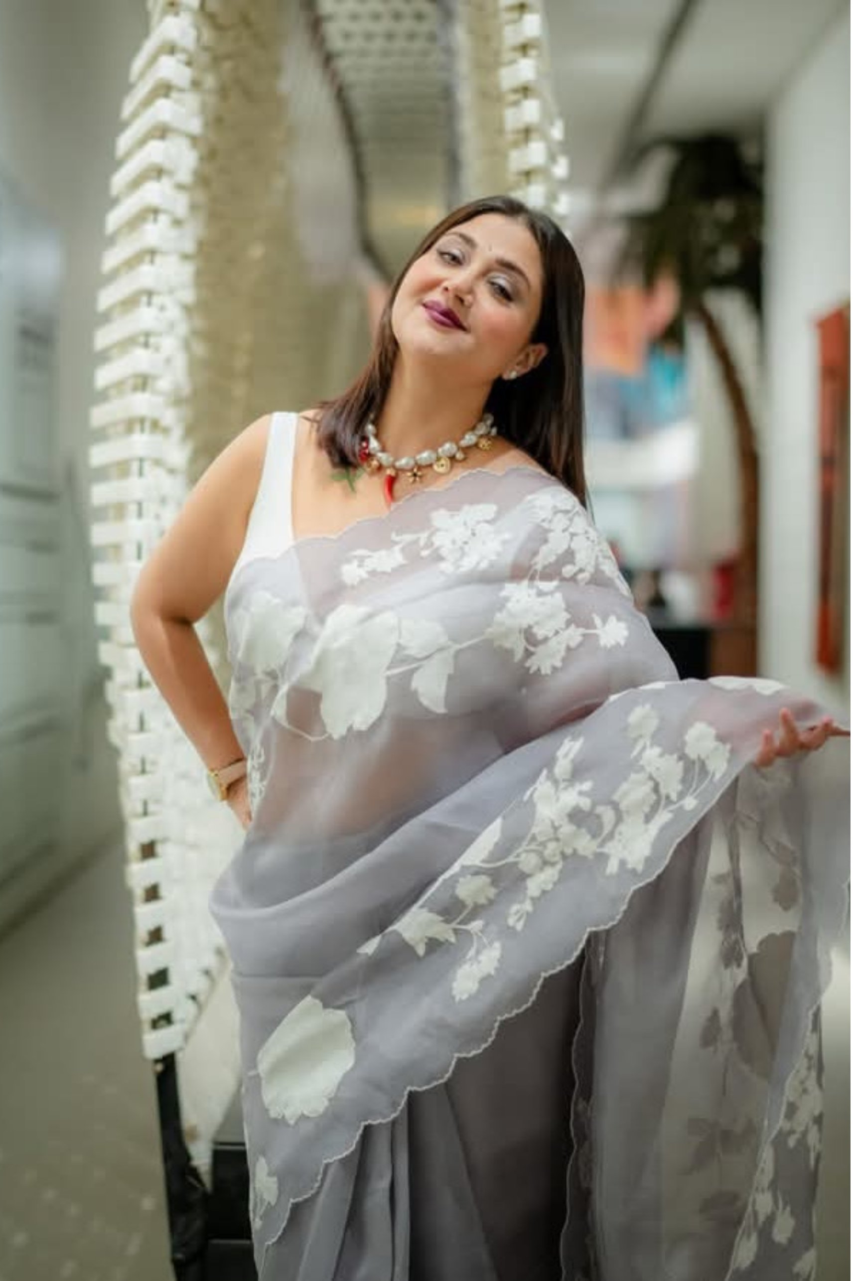 Pure Organza Applique Work