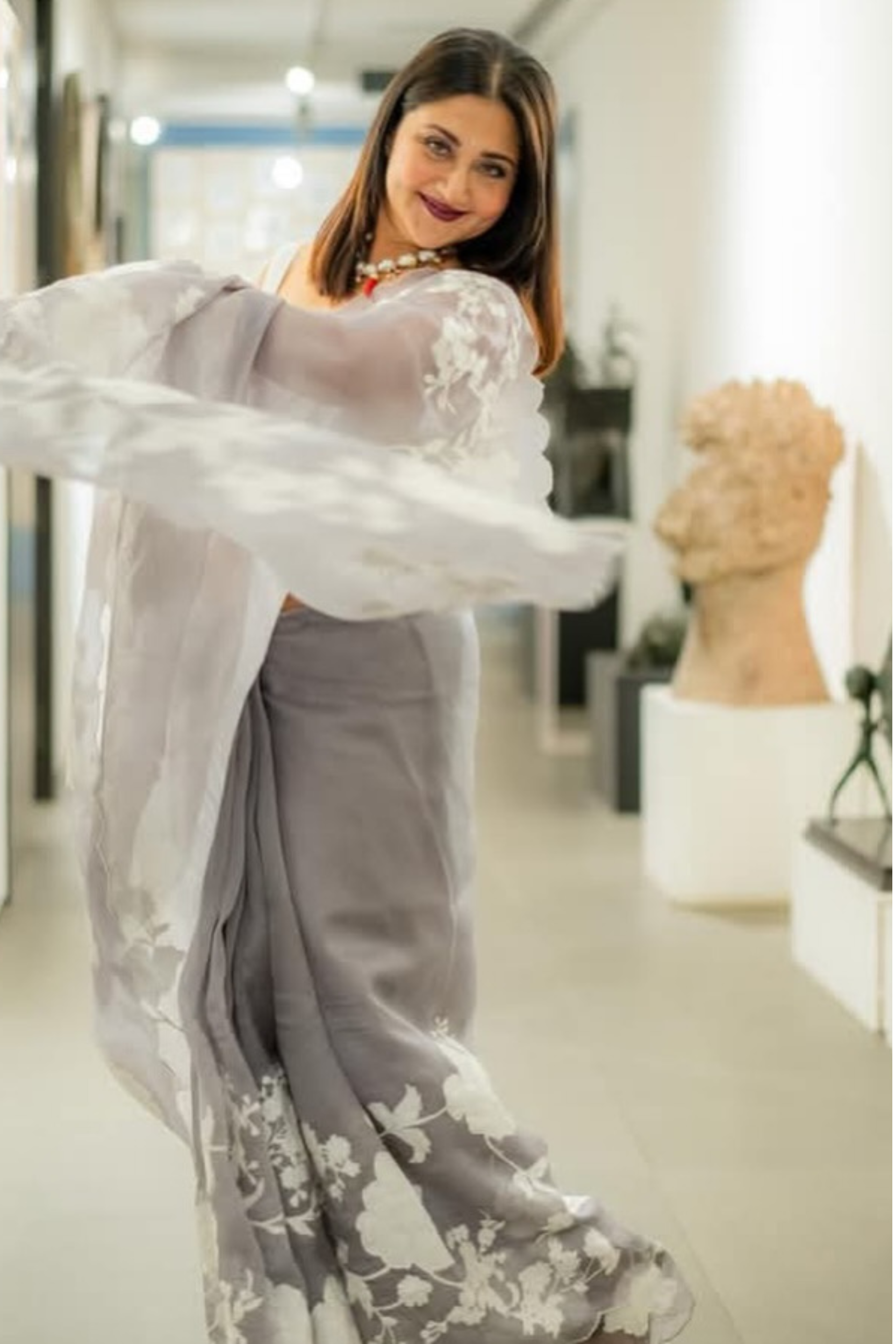 Pure Organza Applique Work