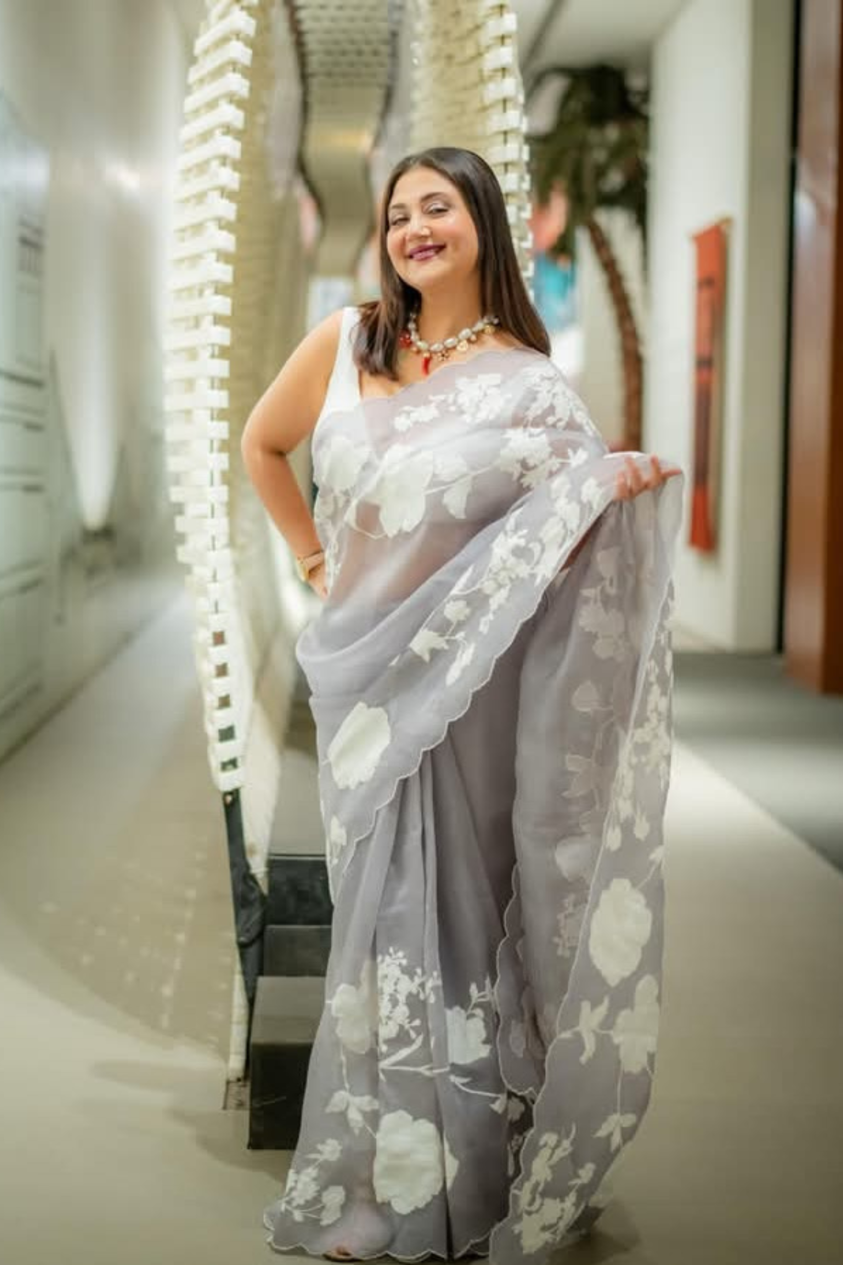 Pure Organza Applique Work