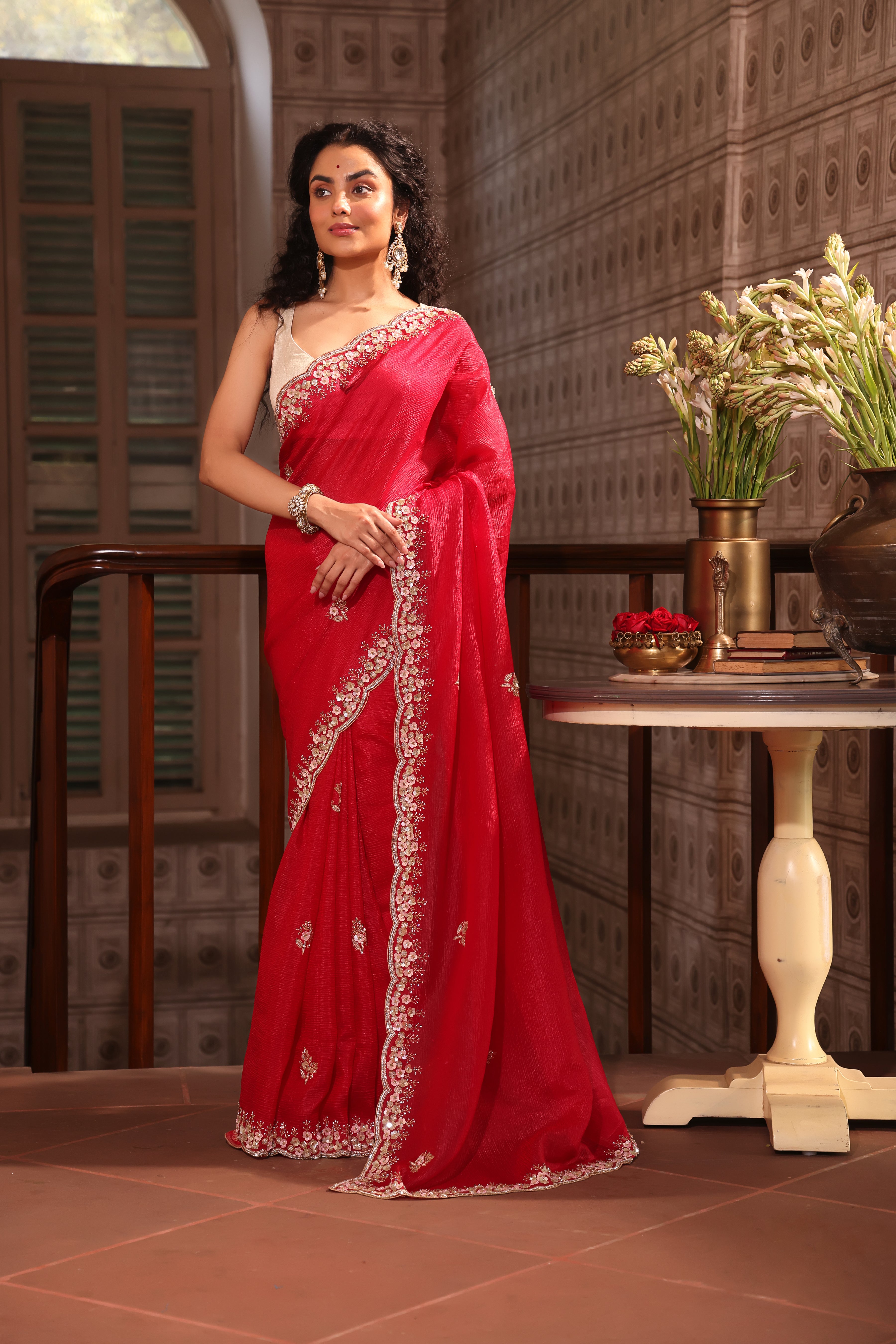 Crush Tissue Zardosi Work