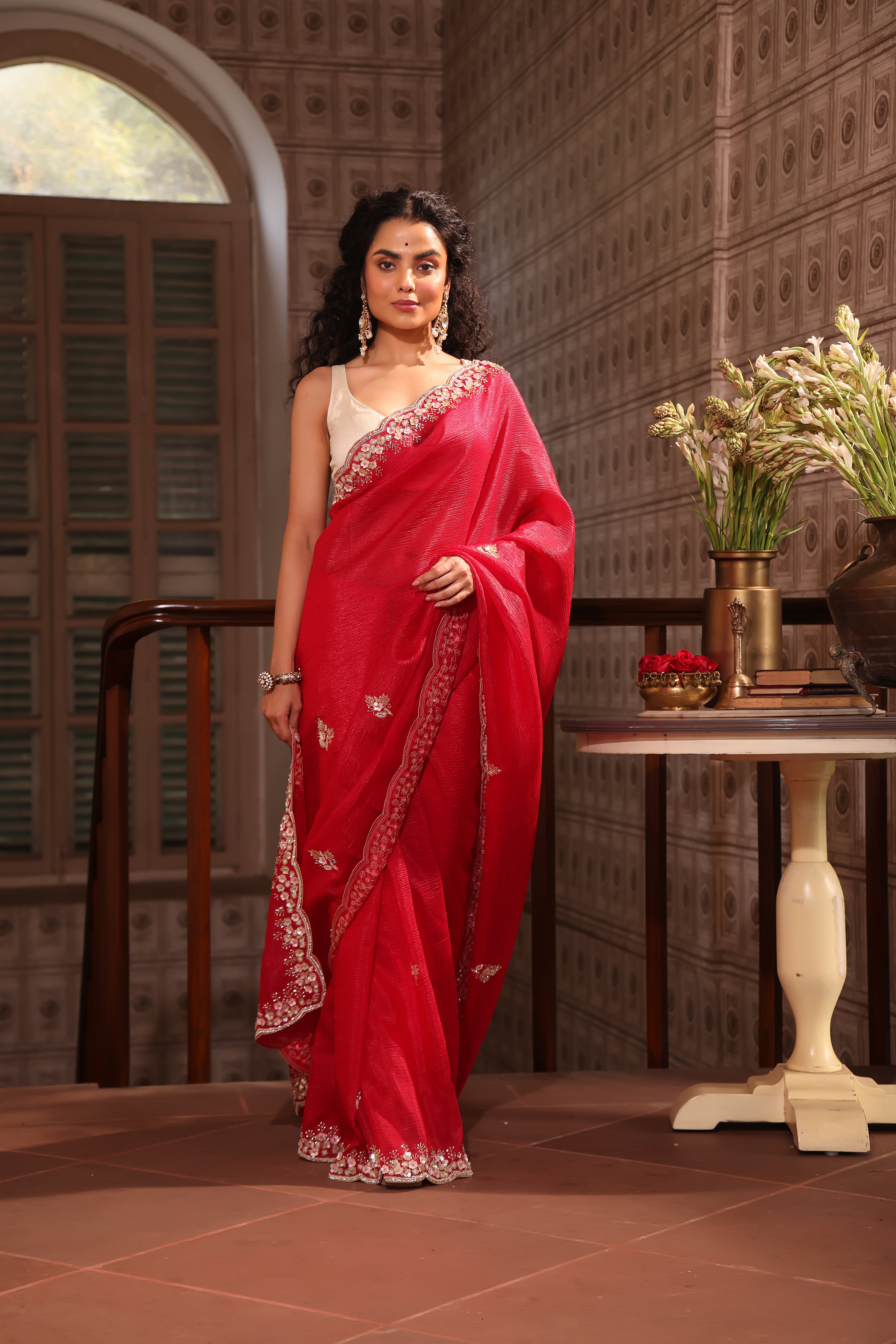 Crush Tissue Zardosi Work