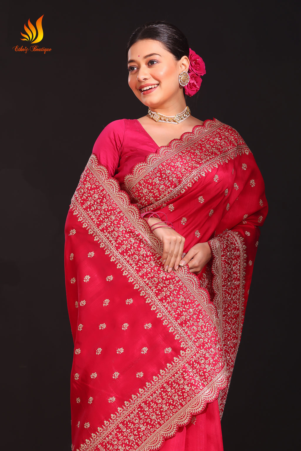 Semi Tussar Pita zari Work