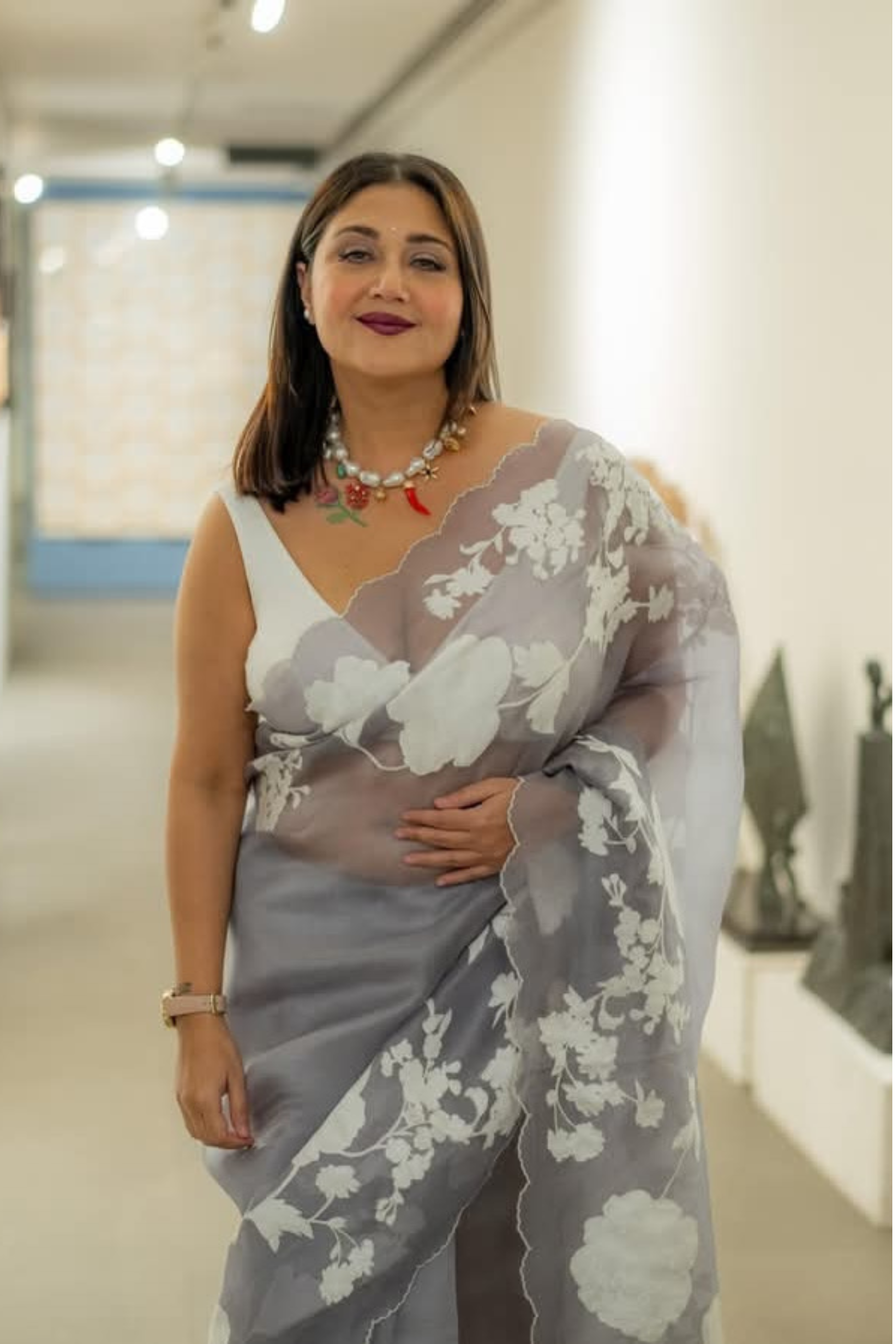 Pure Organza Applique Work