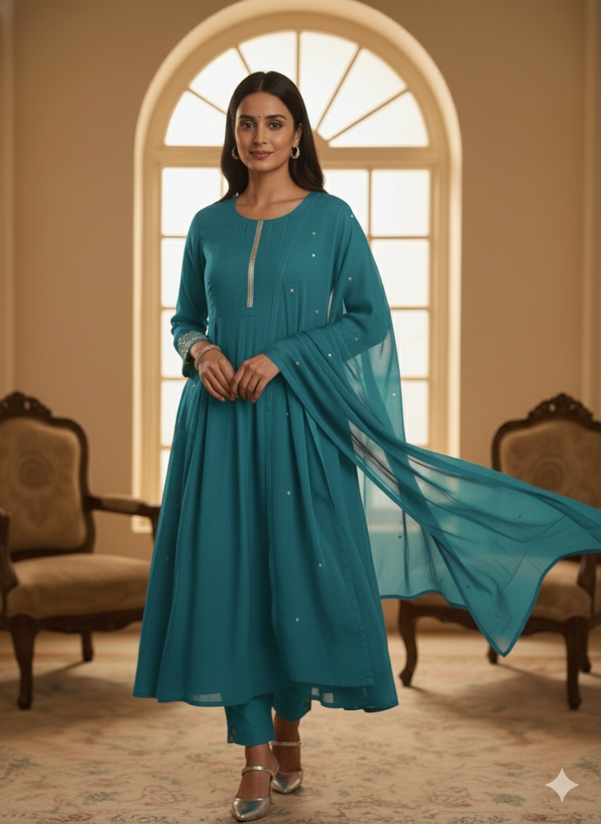 Chiffon 3PC Kurti Set