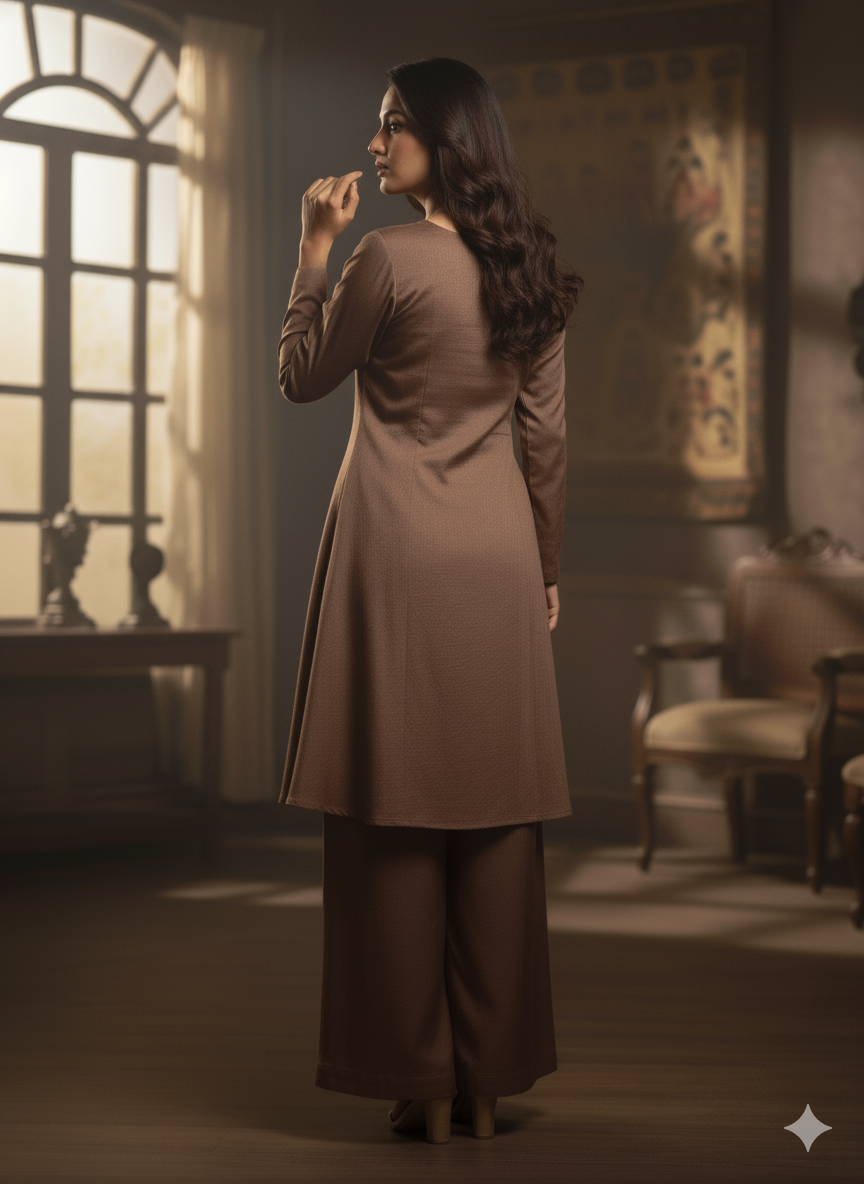 Chiffon Zardosi Work 2PC Kurti Set