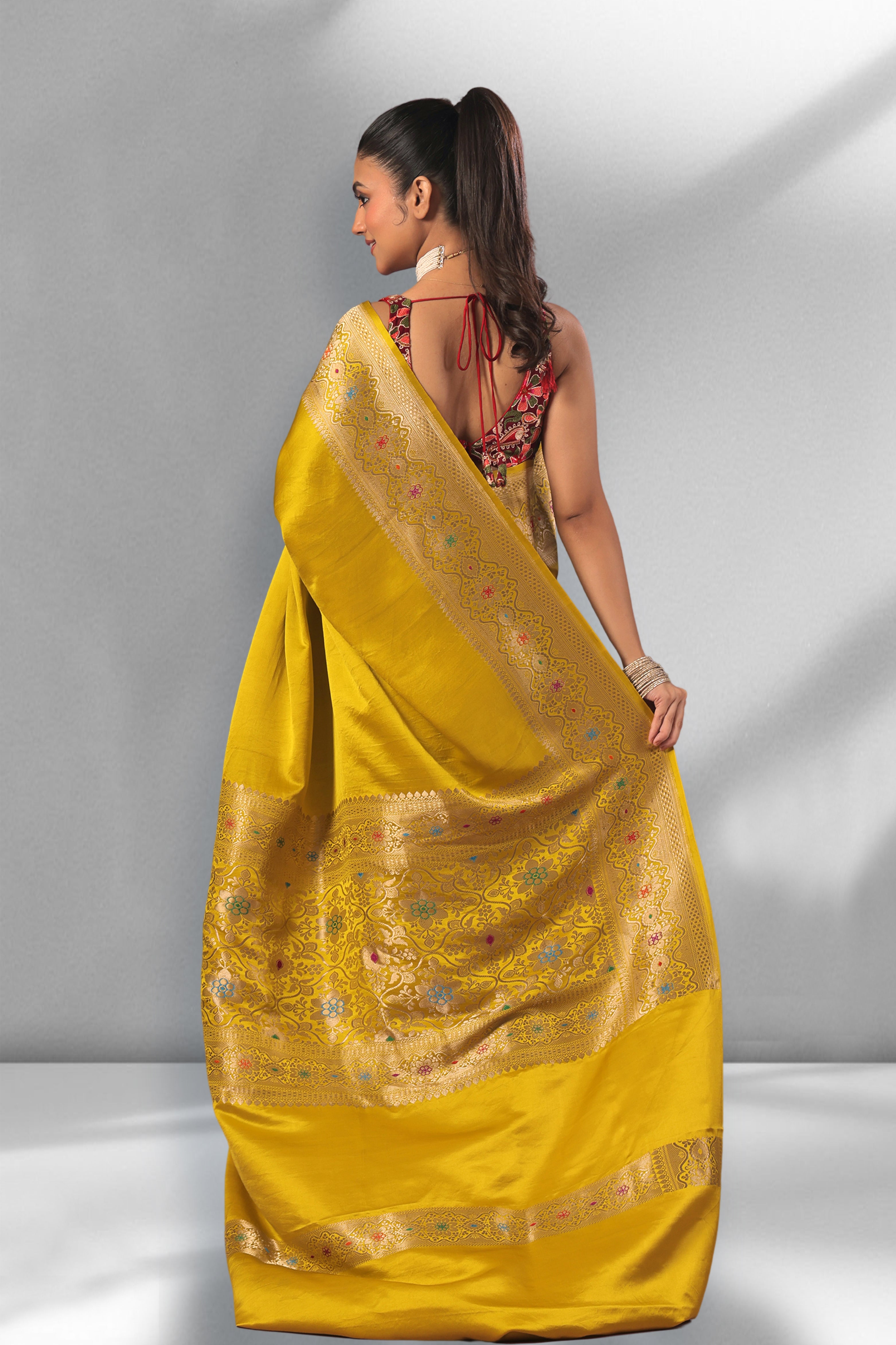 Meena Border Mashru Banarasi