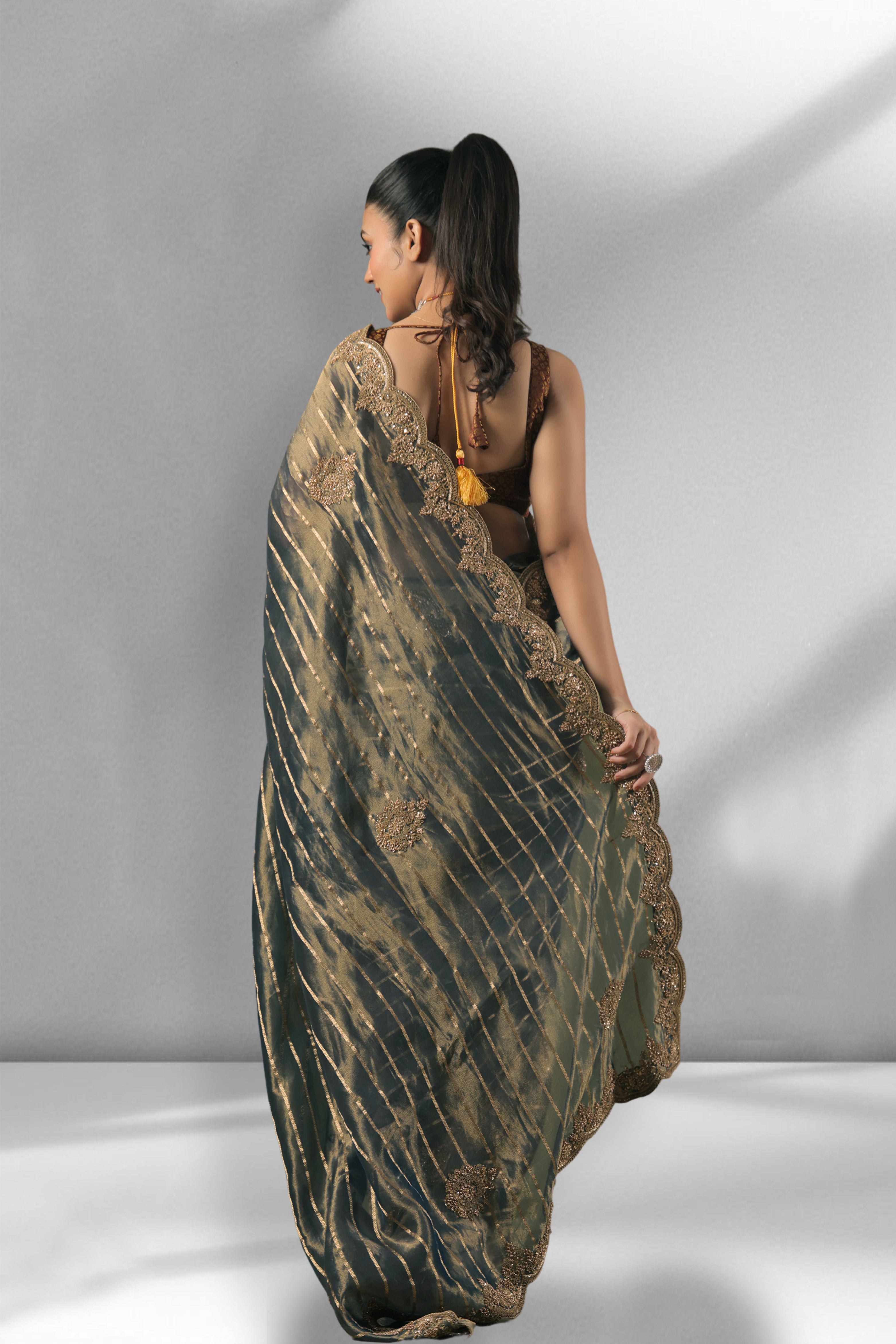 Exclusive Tissue Duel Tone Zardosi