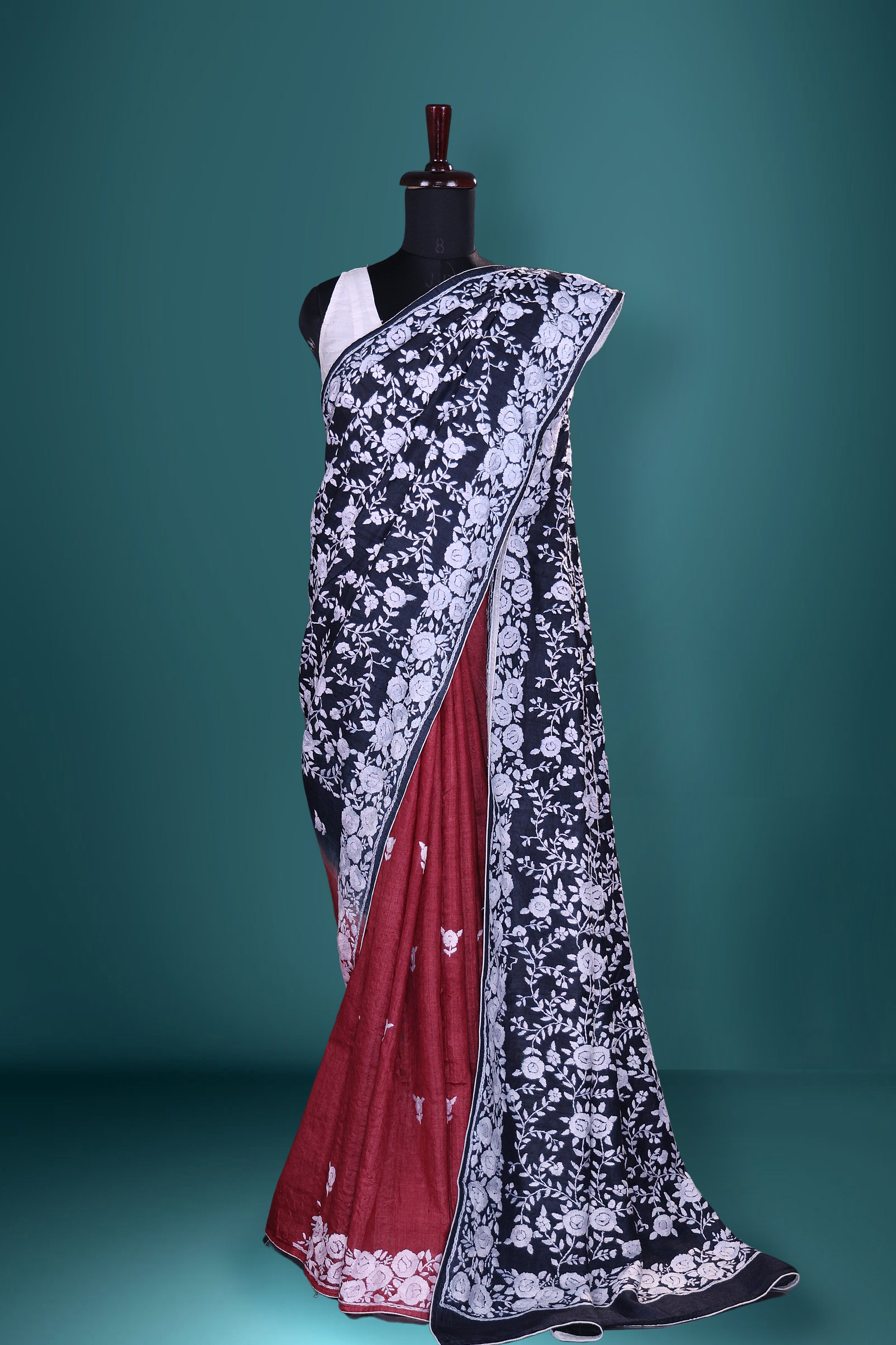 Tussar Shaded Parsi Hand Work