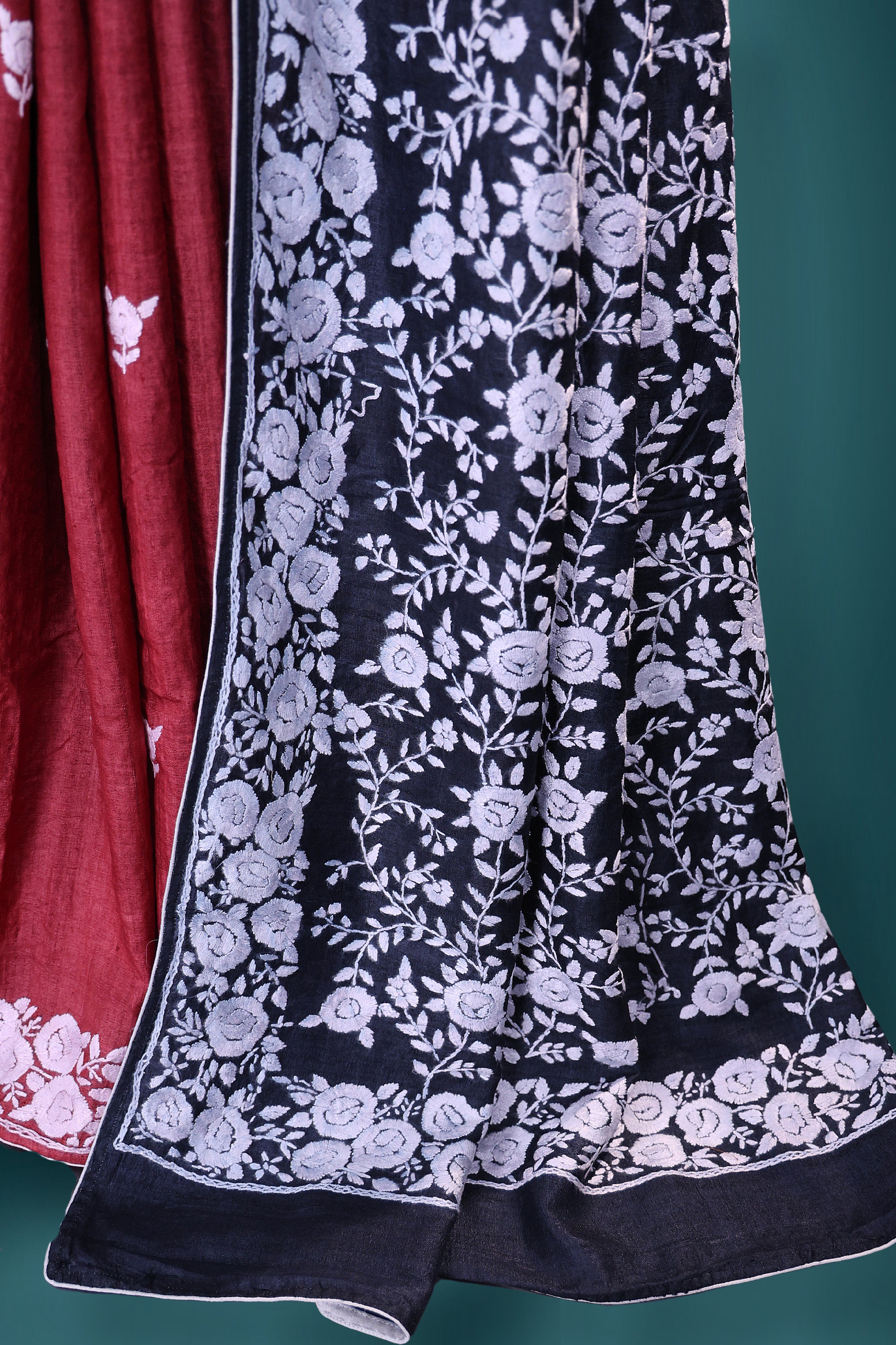 Tussar Shaded Parsi Hand Work