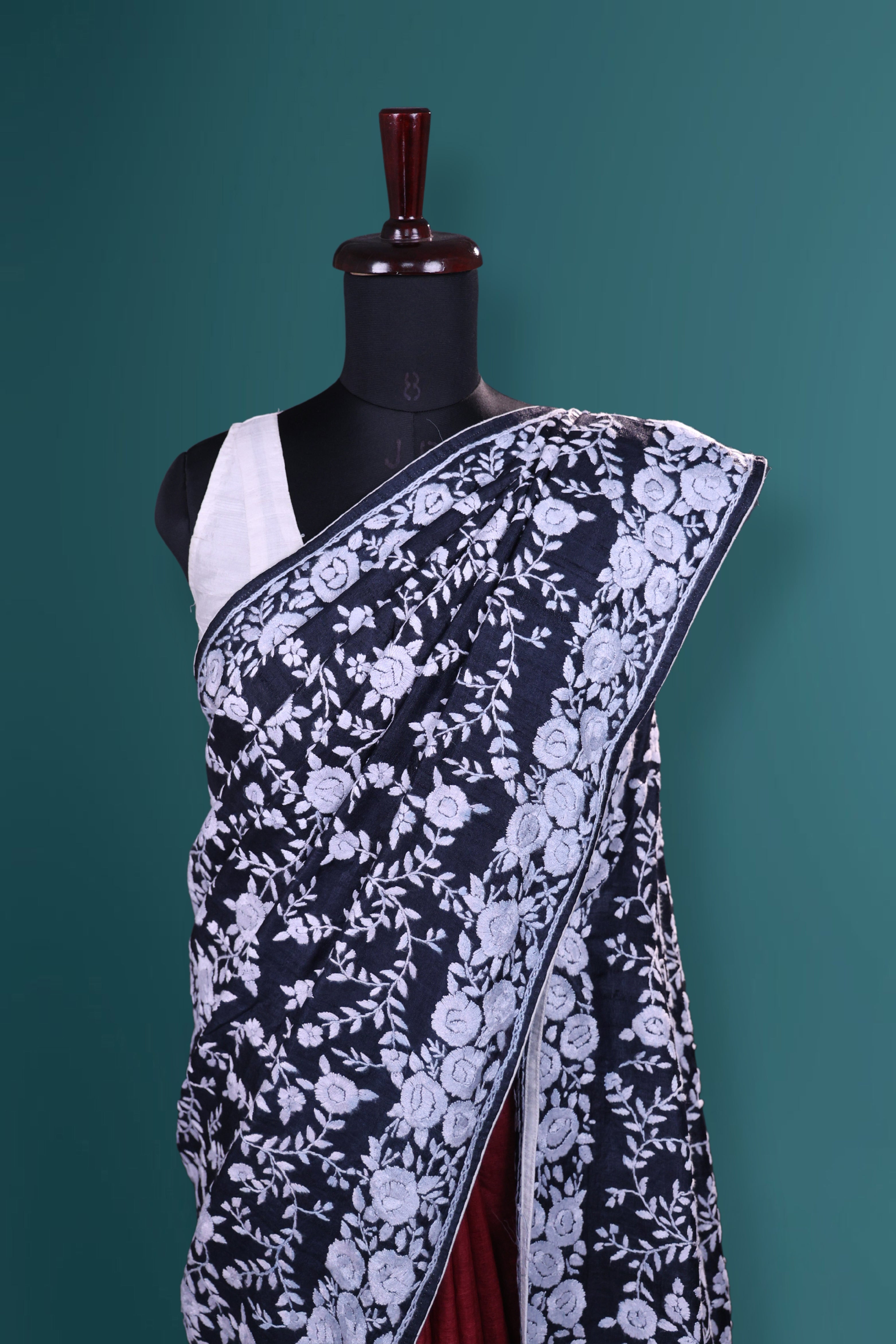 Tussar Shaded Parsi Hand Work