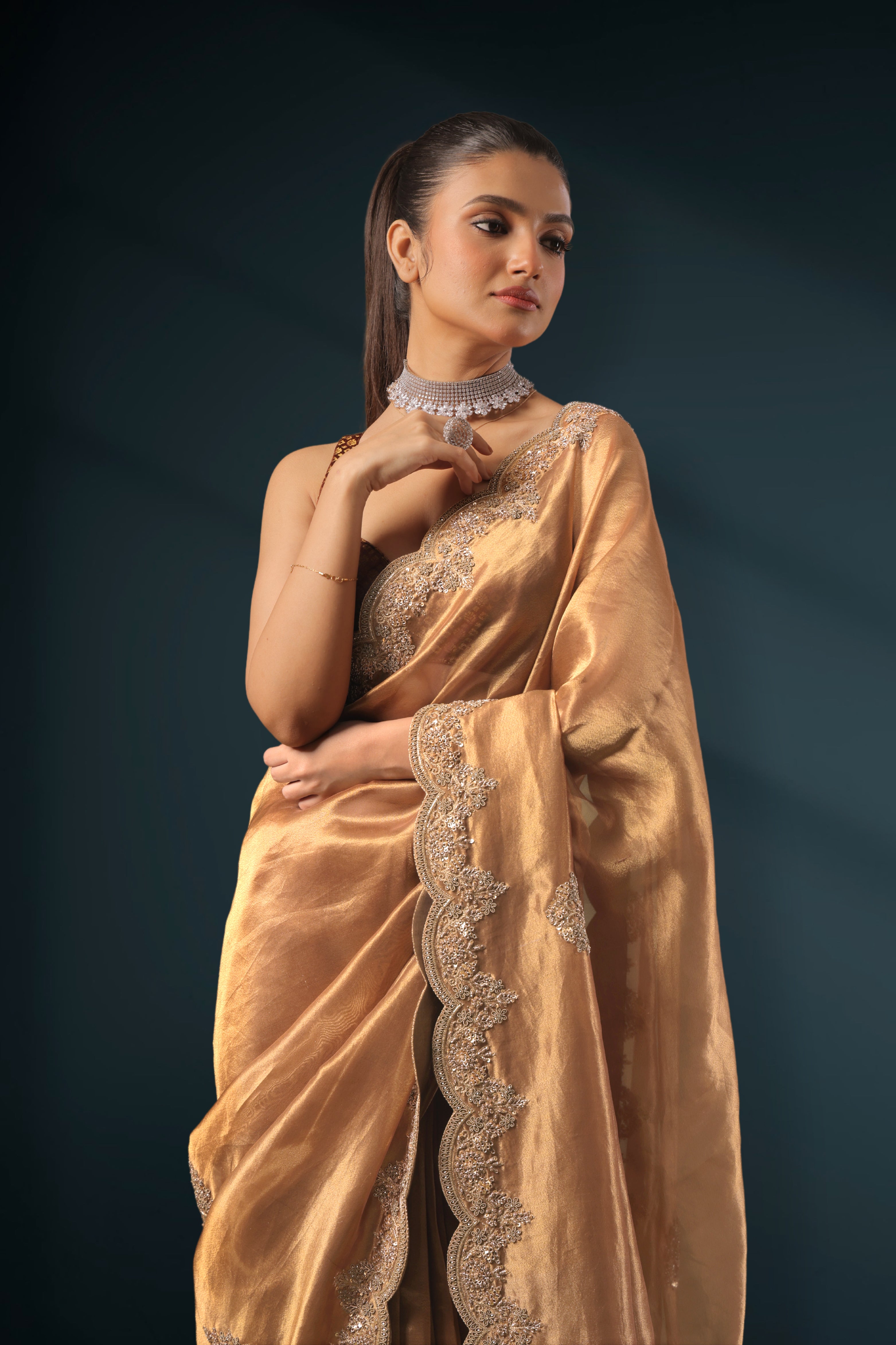 Exclusive Tissue Scalping Border Zardosi