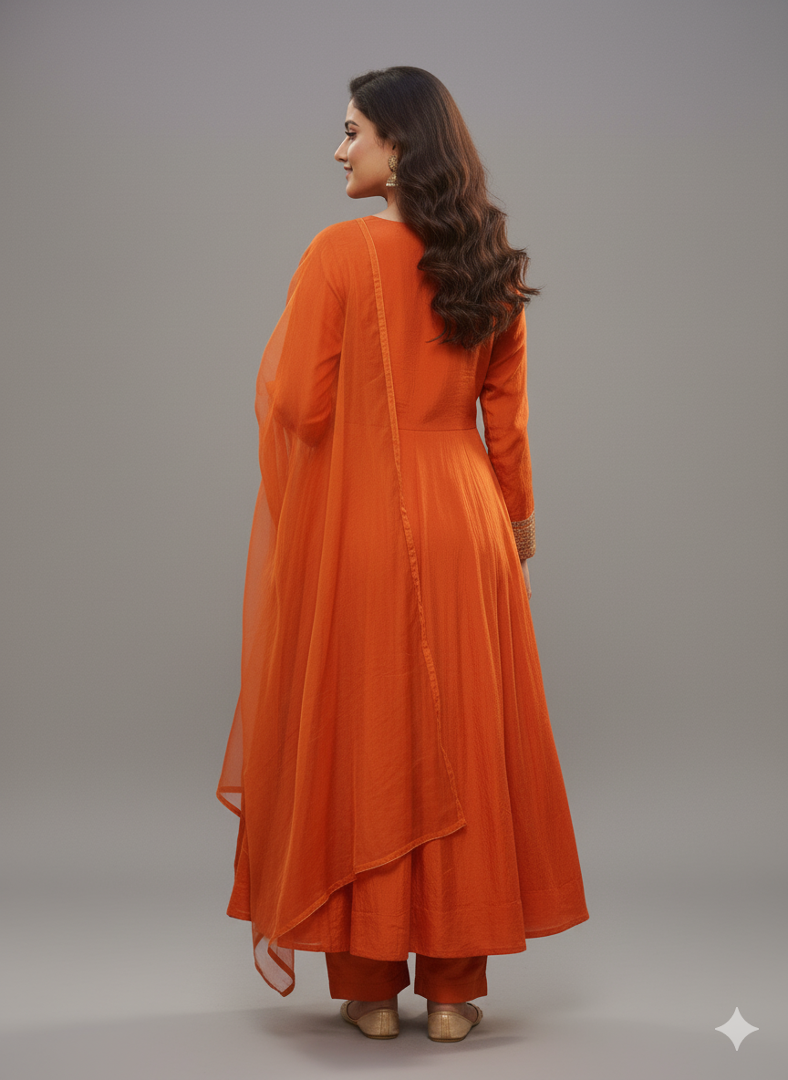 Russian Silk Zardosi Work 3PC Kurti Set