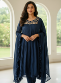 Chiffon Anarkali Zardosi Work Kurti Set