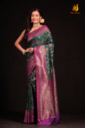 Jaal Dupion Silk Banarasi Green