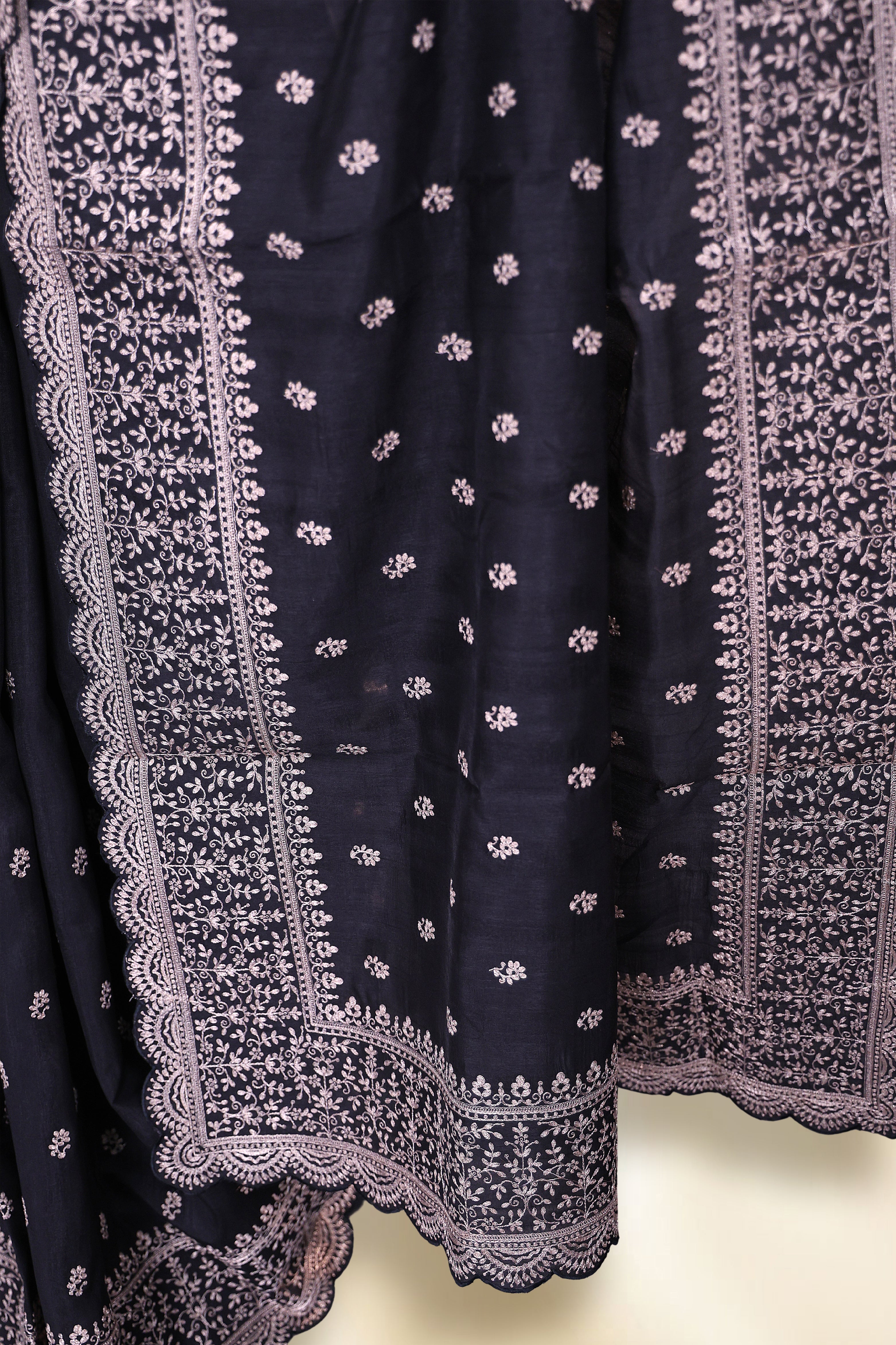 Semi Tussar Pita Zari Work