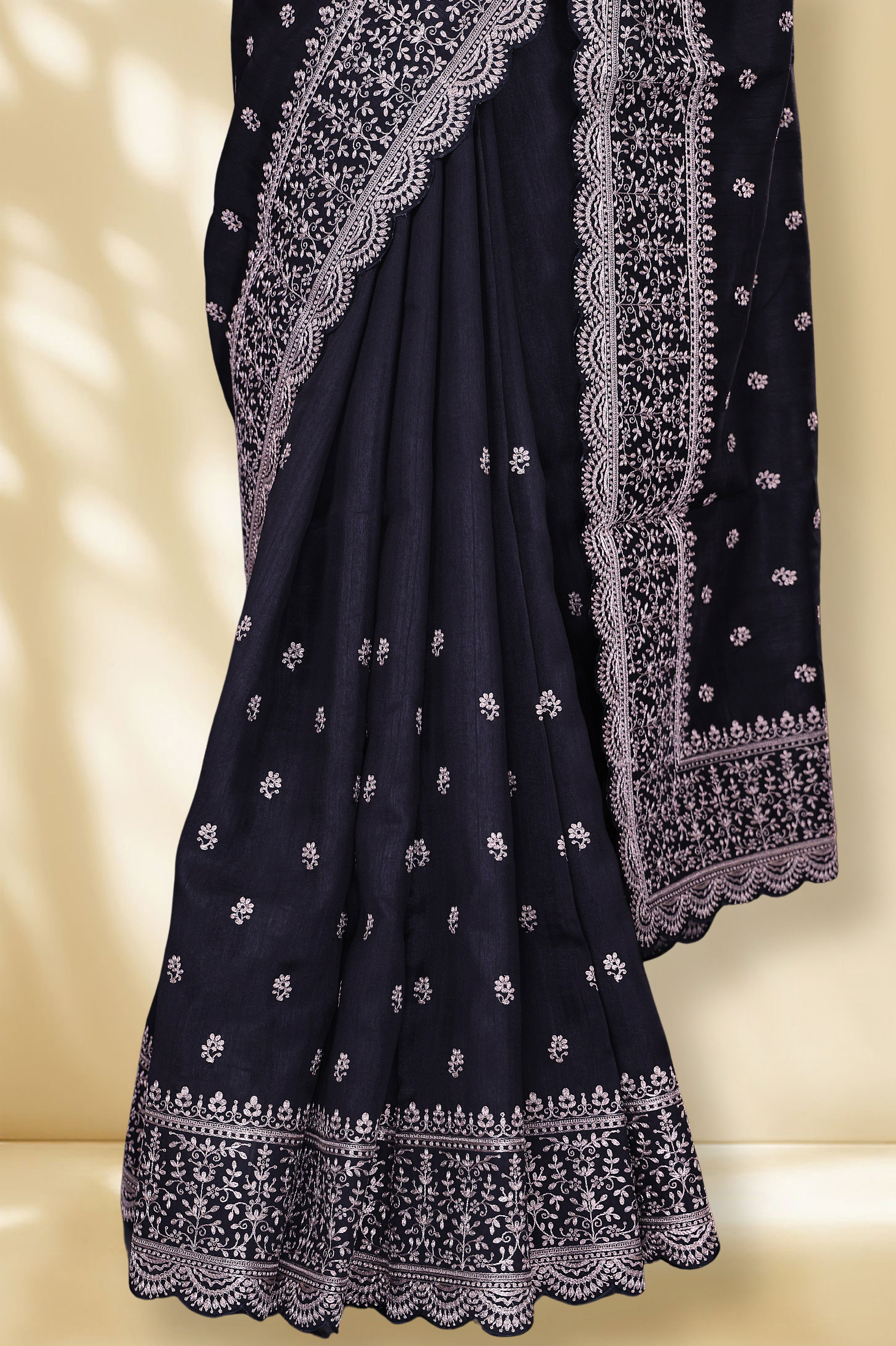 Semi Tussar Pita Zari Work