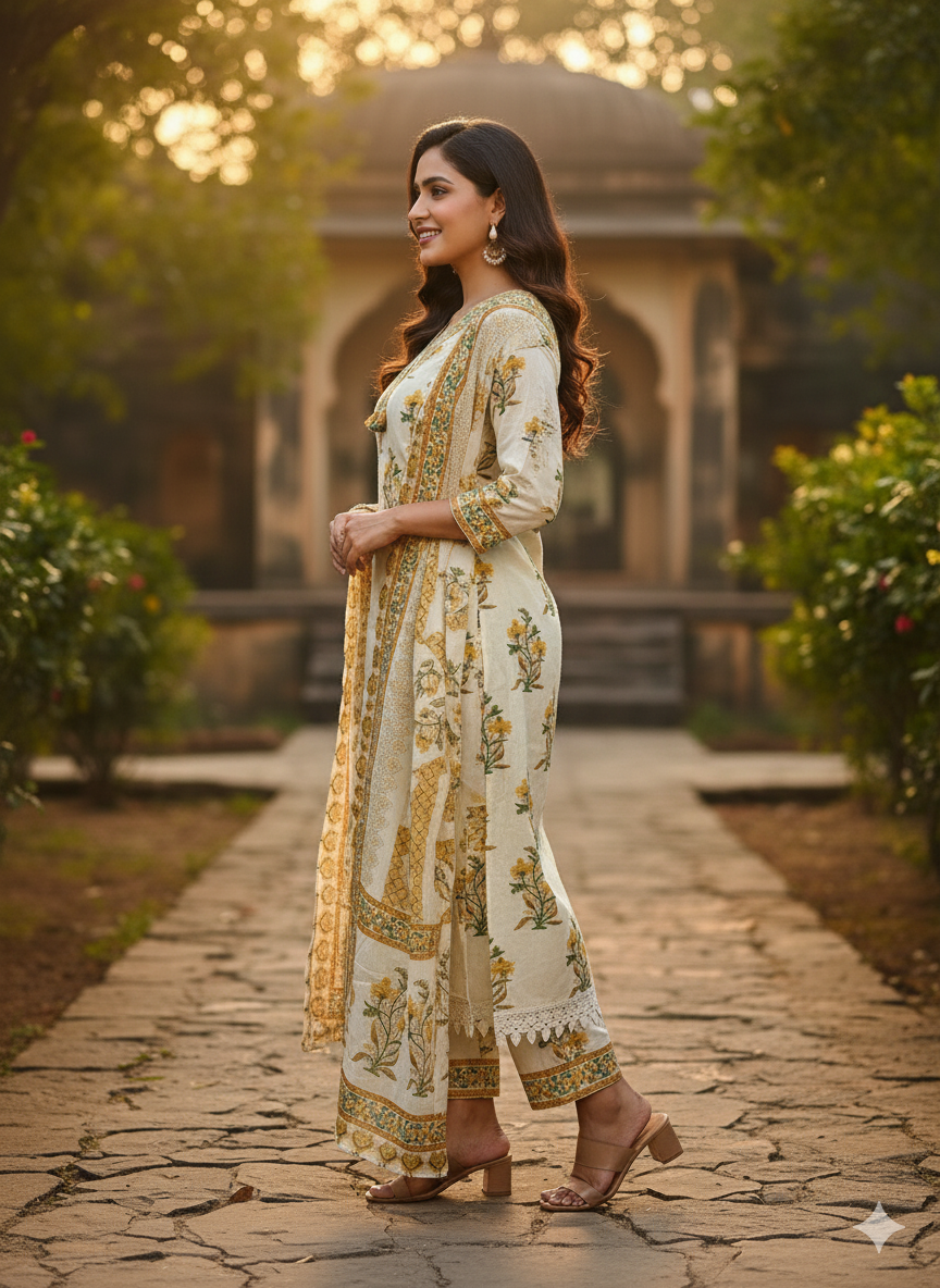 Cotton 3PC Kurti Set