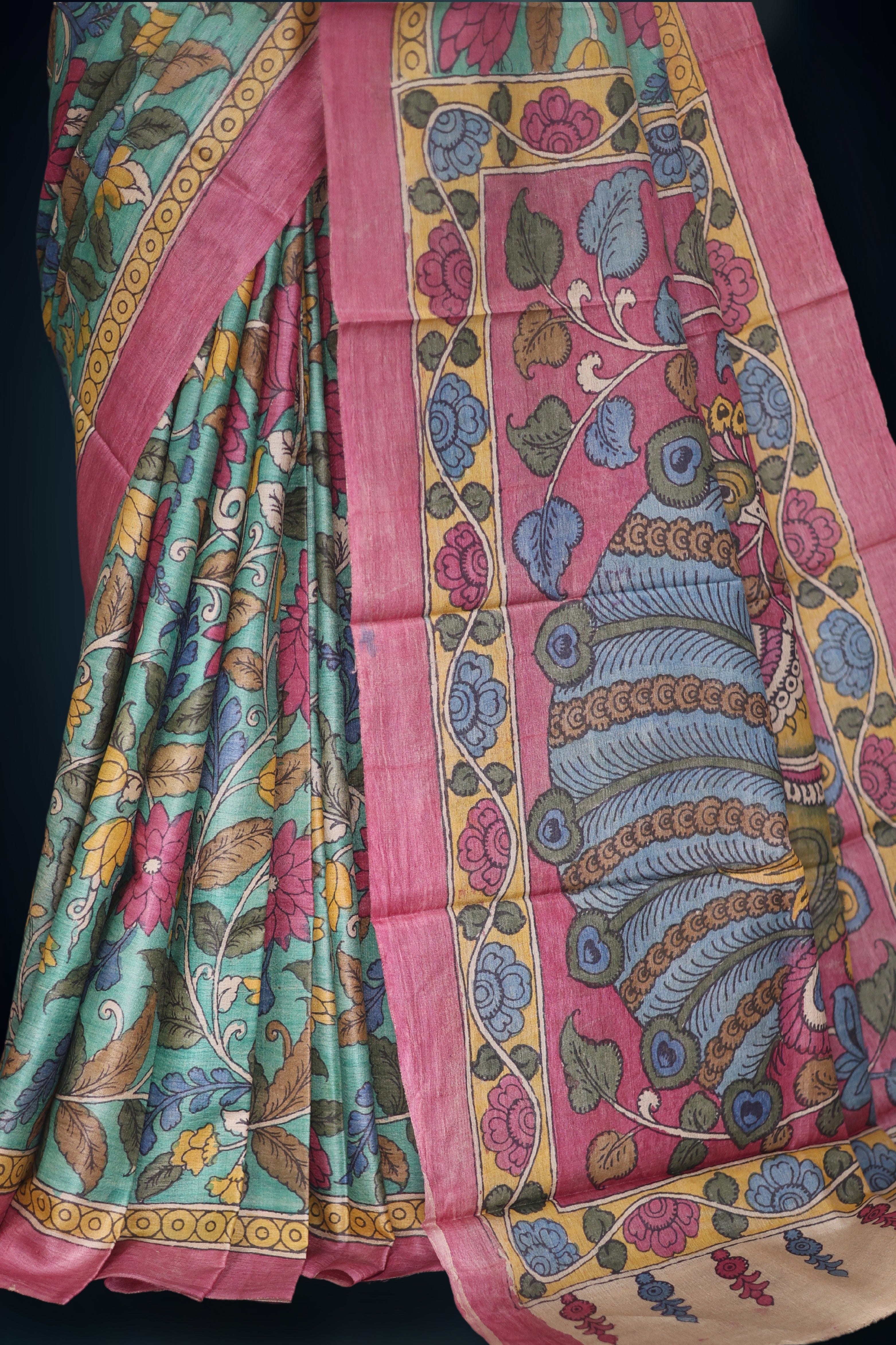 Pure Tussar Hand Kalamkari