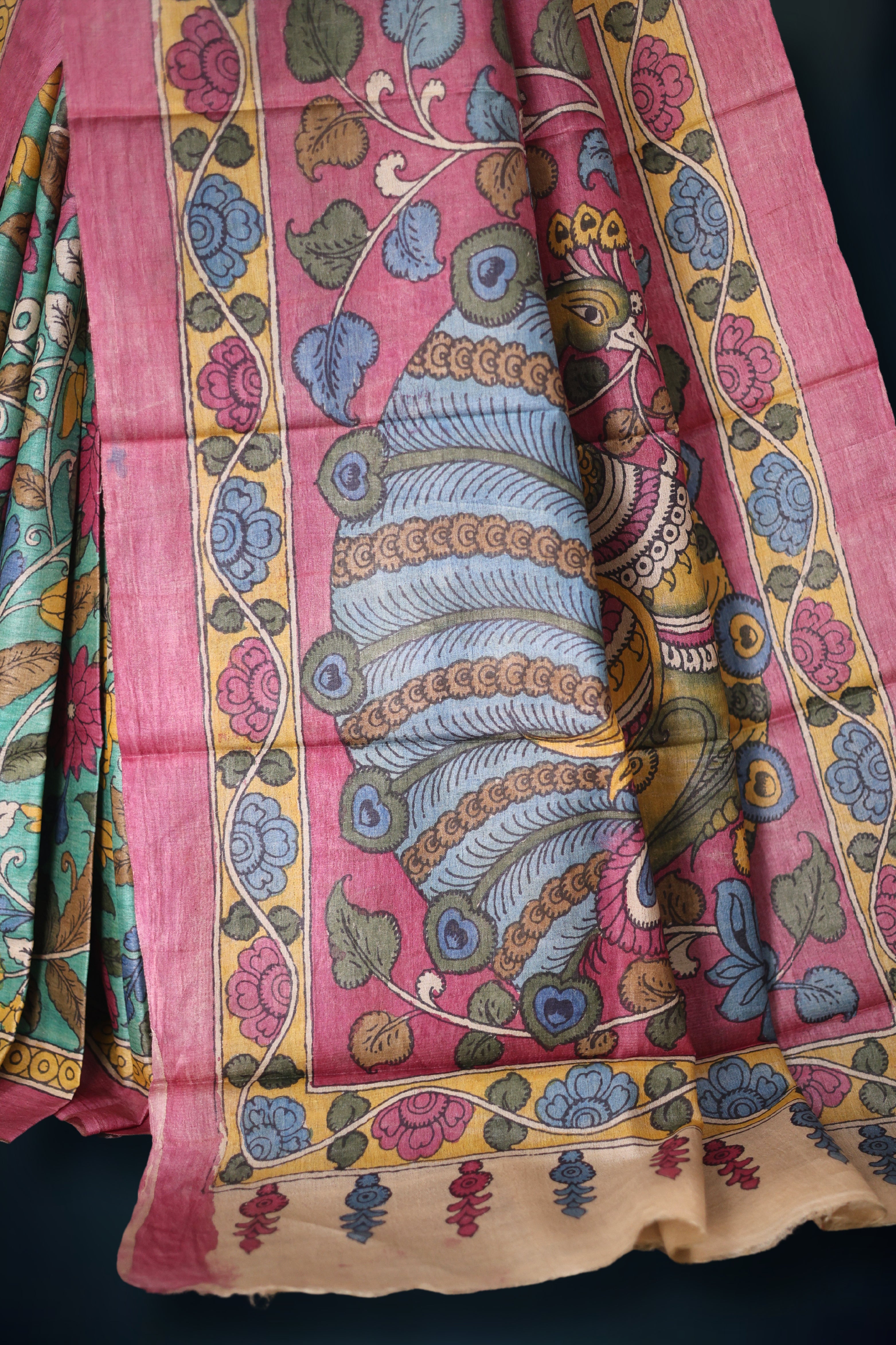 Pure Tussar Hand Kalamkari