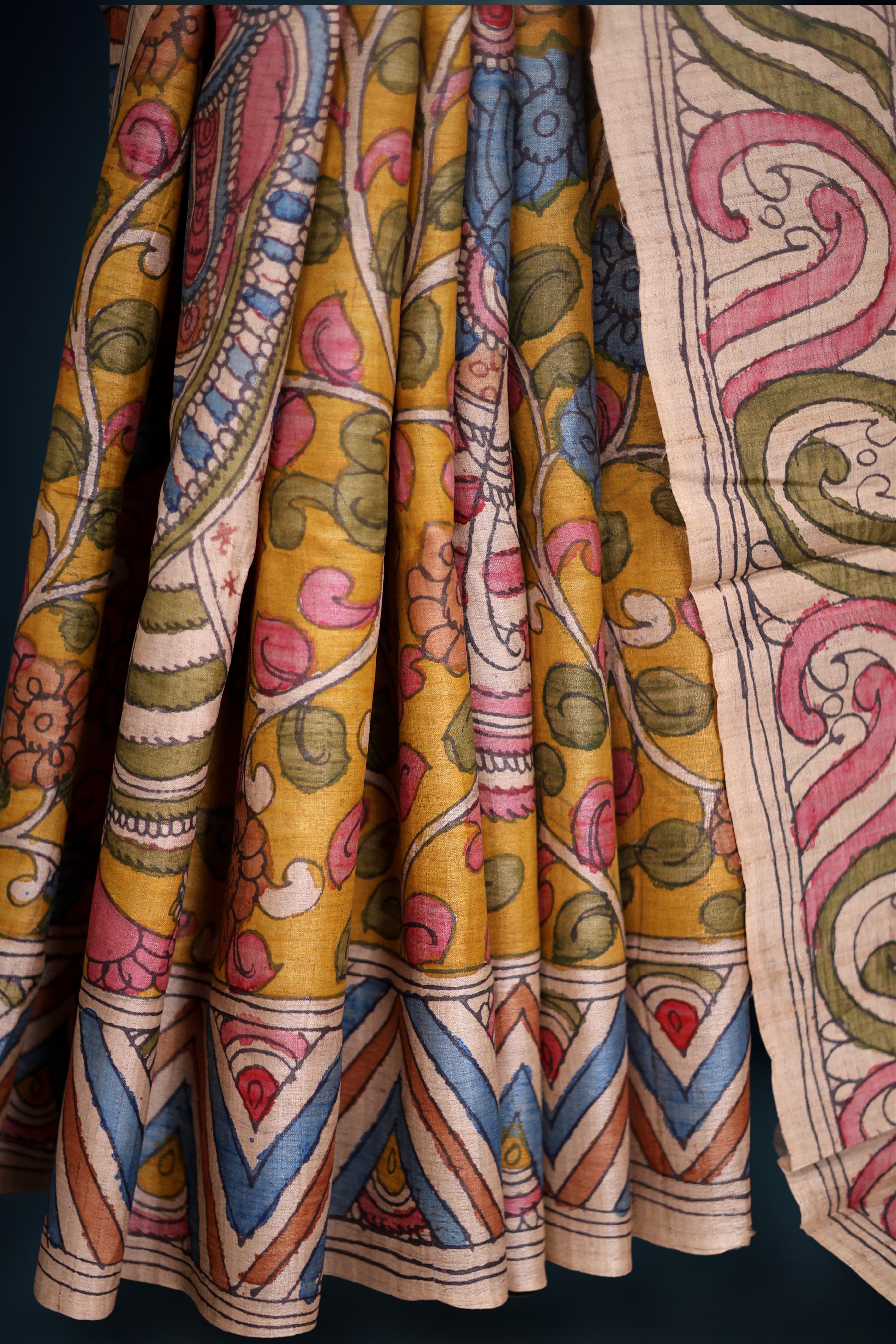 Pure Tussar Hand Kalamkari