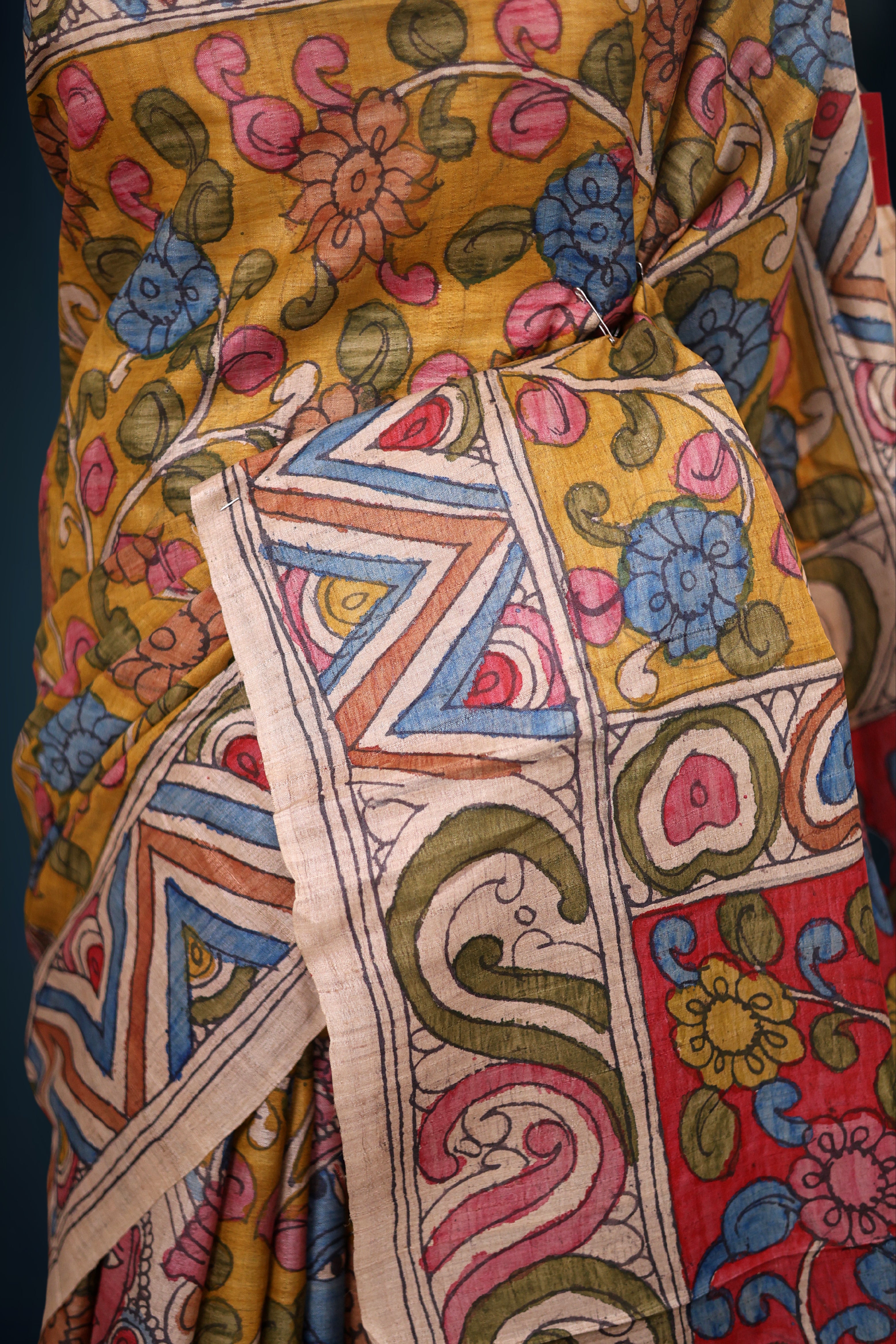 Pure Tussar Hand Kalamkari