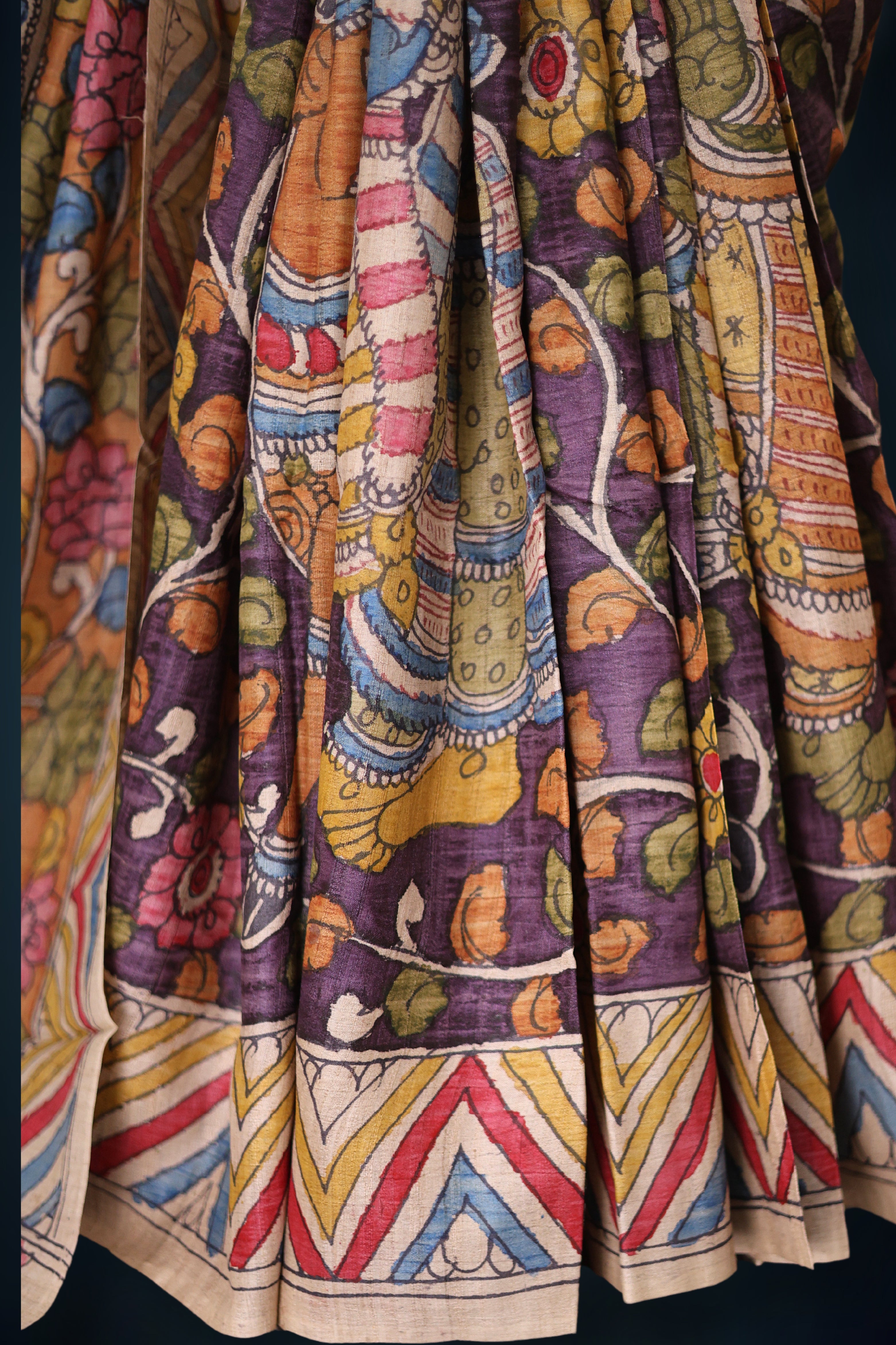 Pure Tussar Hand Kalamkari