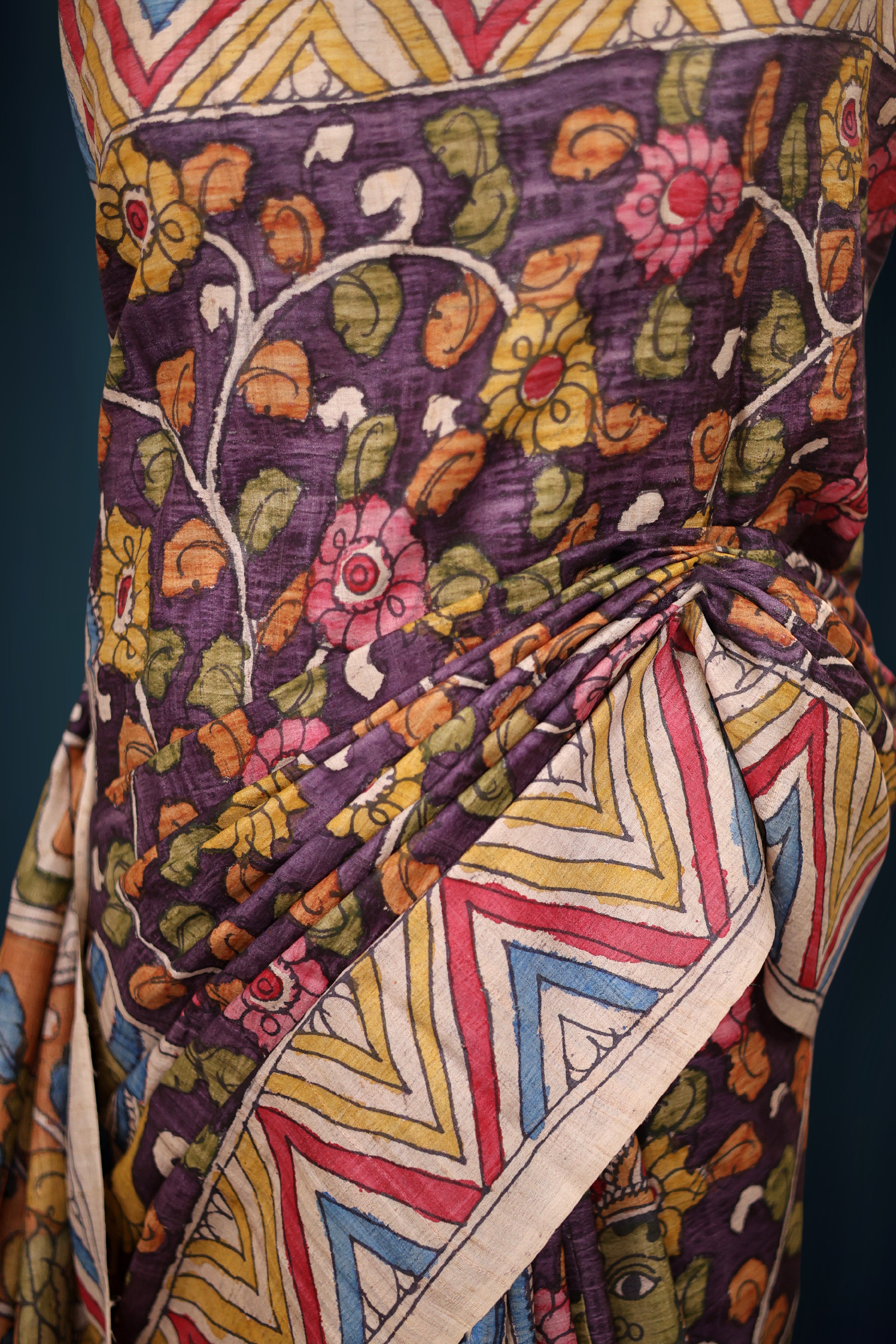 Pure Tussar Hand Kalamkari