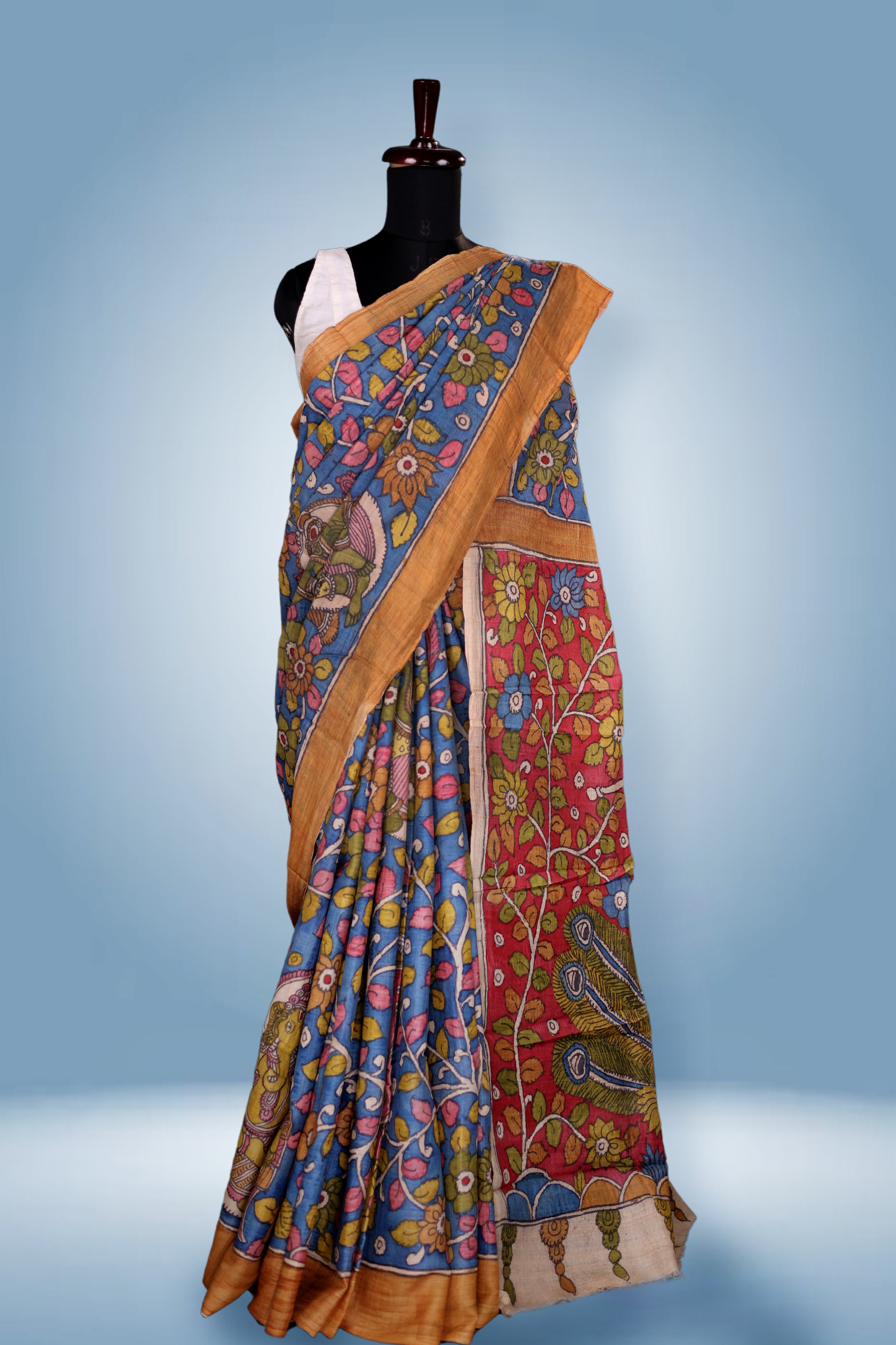 Pure Tussar Hand Kalamkari