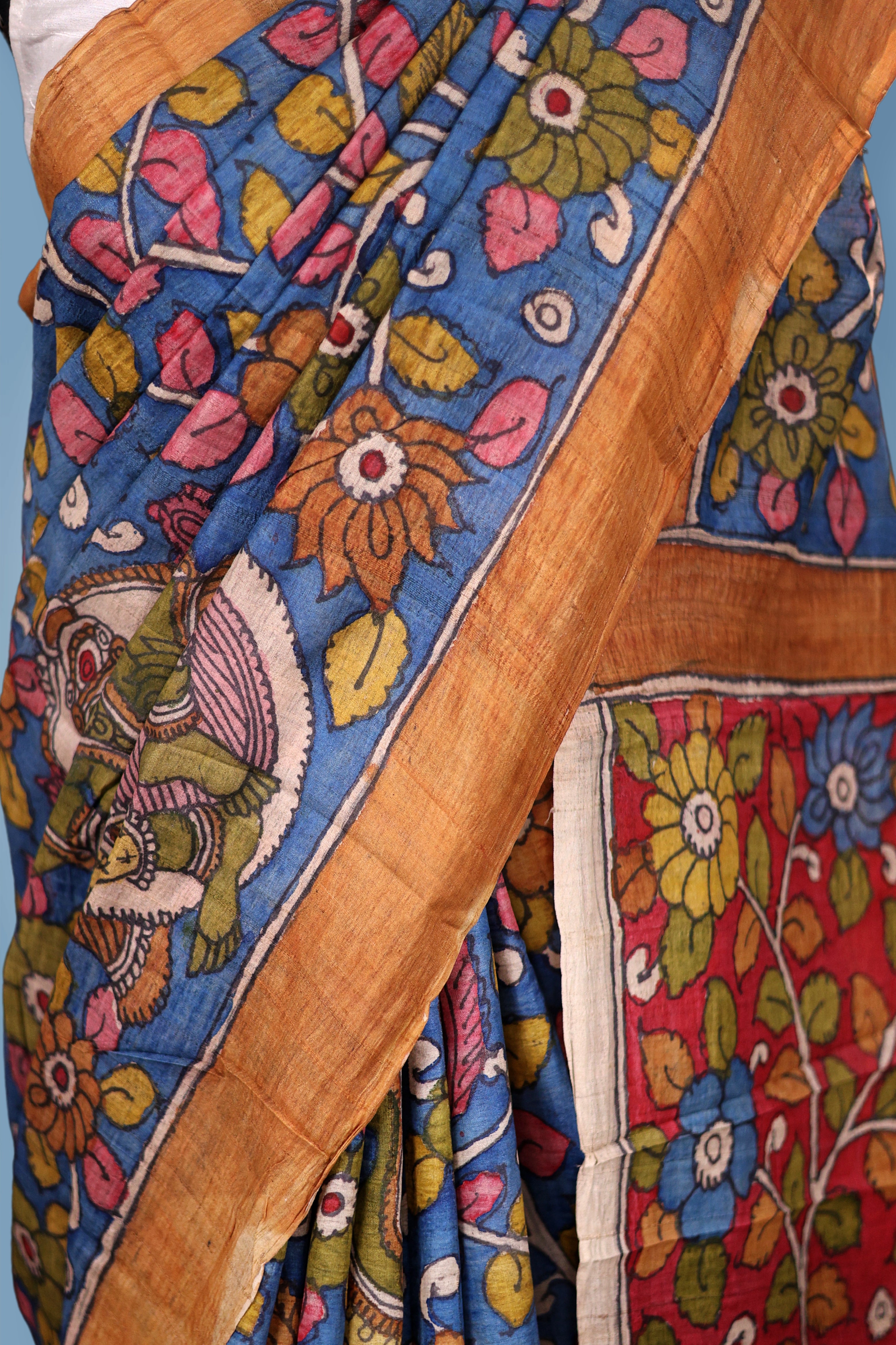 Pure Tussar Hand Kalamkari