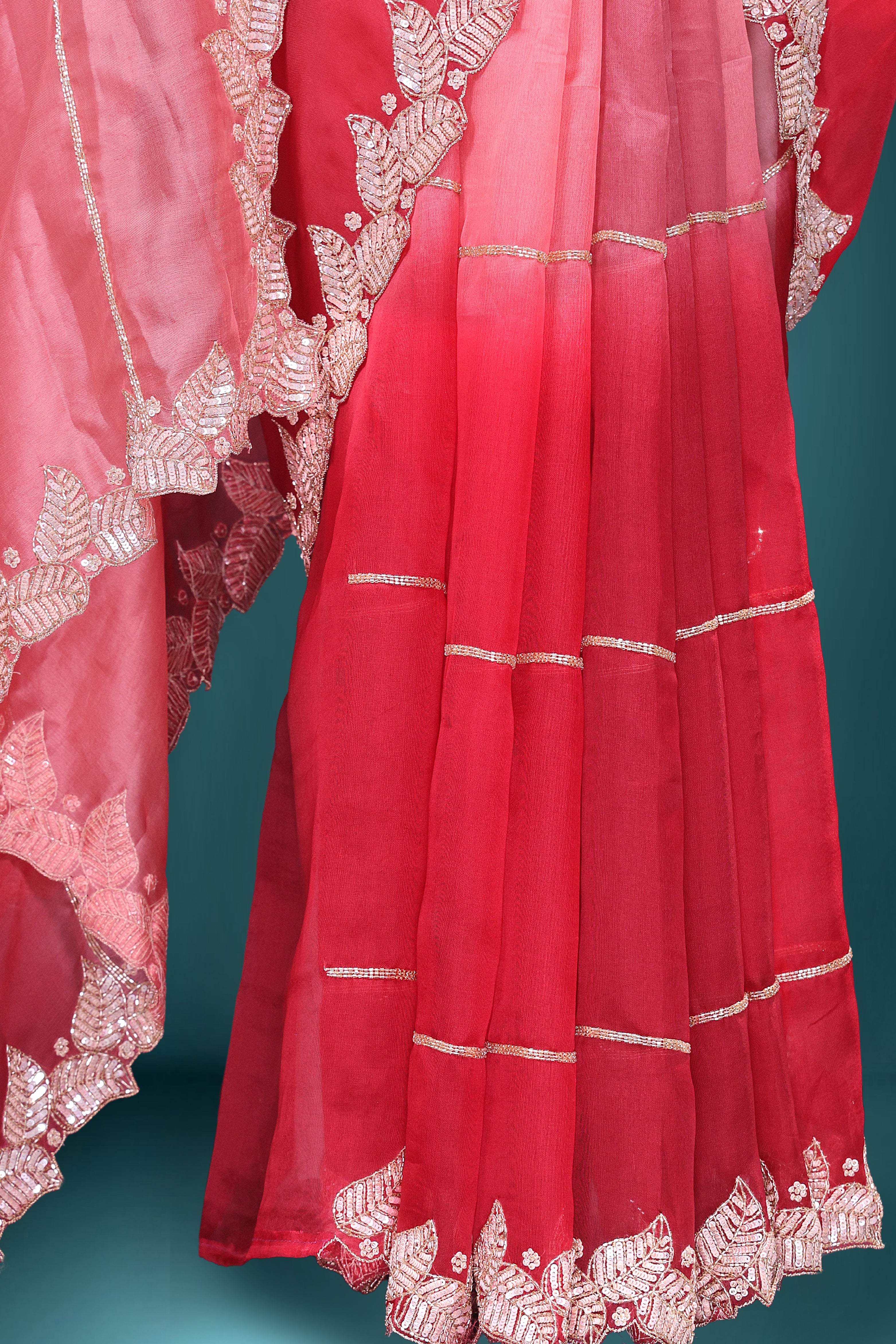 Organza Shaded Zardosi Work