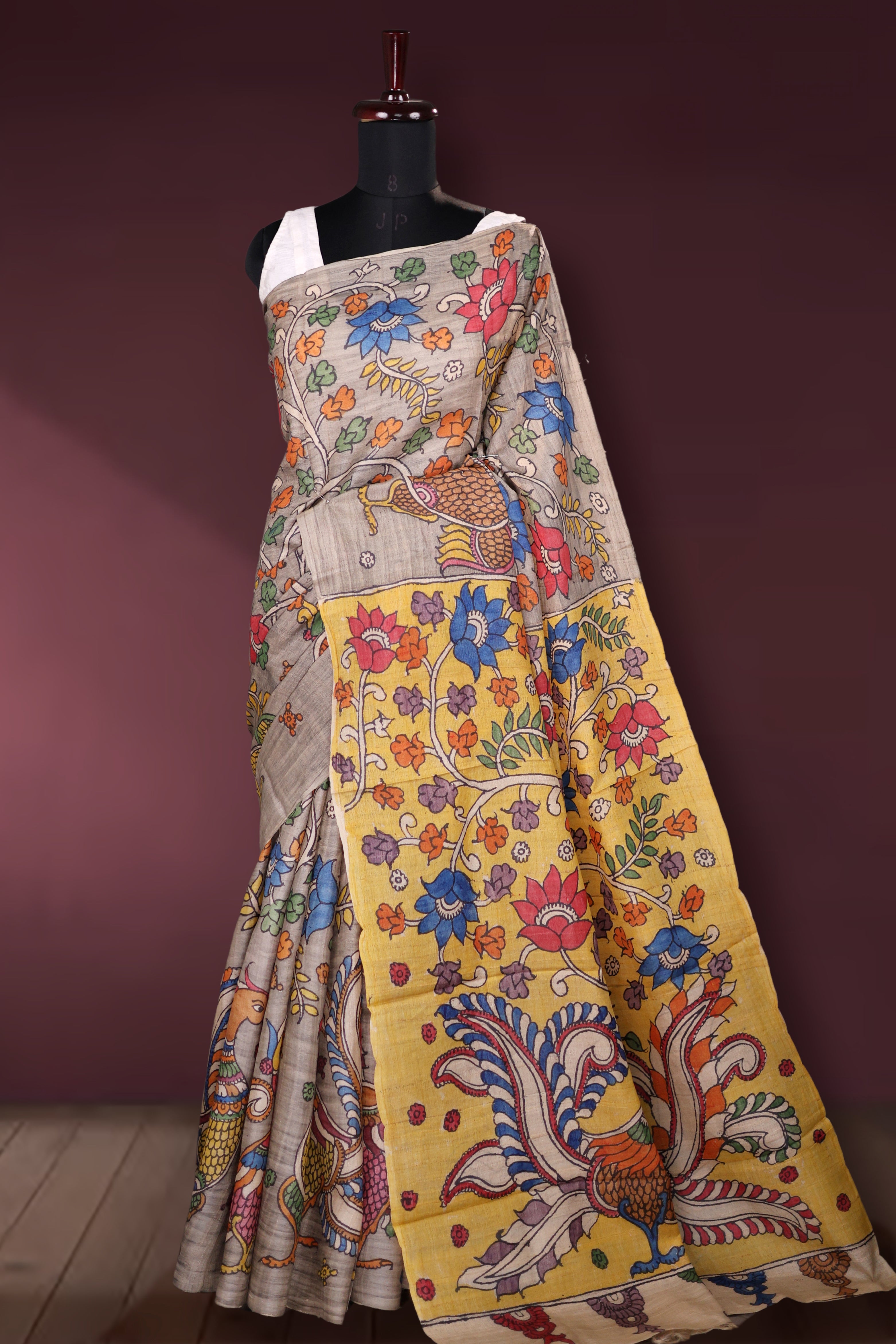 Pure Tussar Hand Kalamkari