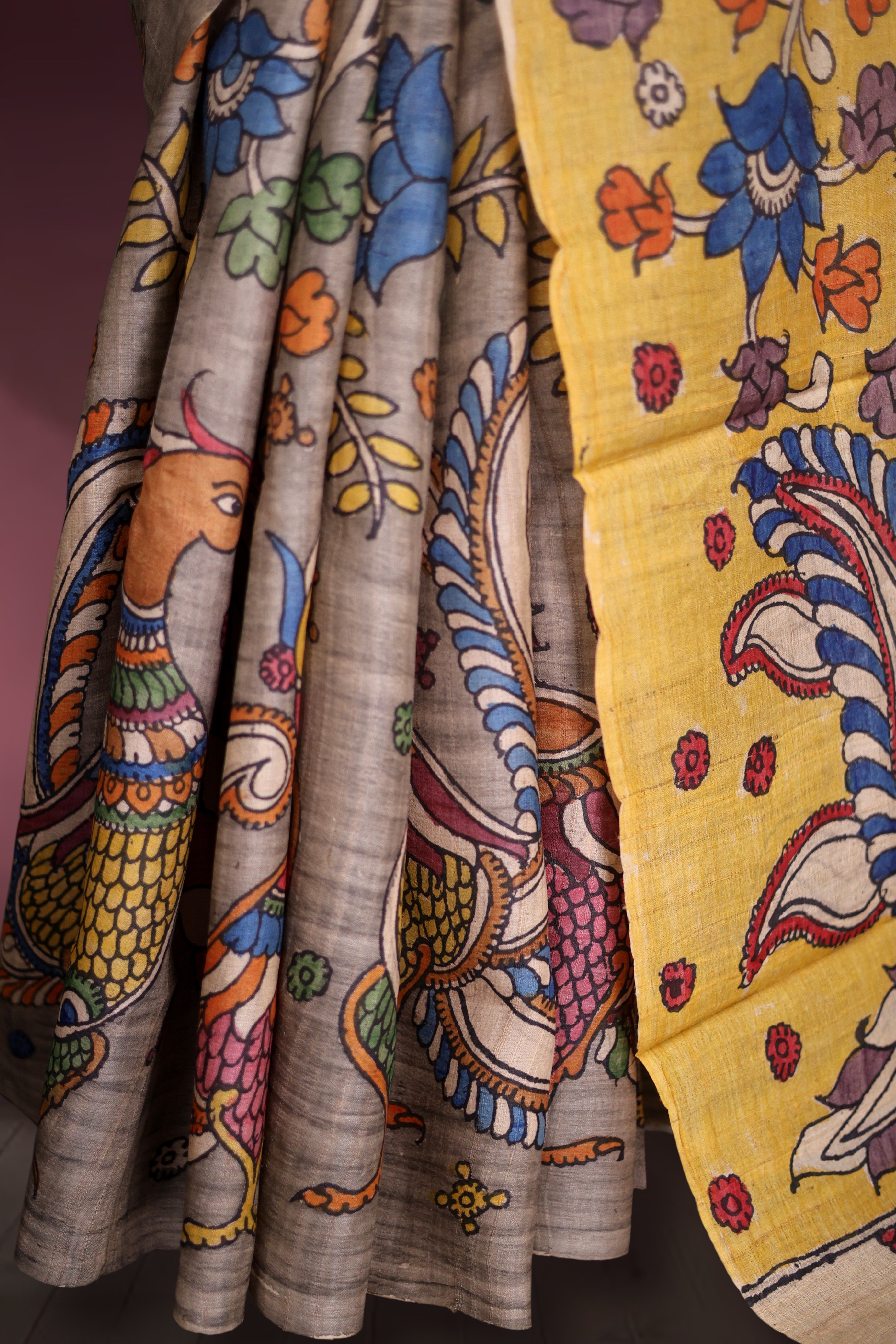 Pure Tussar Hand Kalamkari