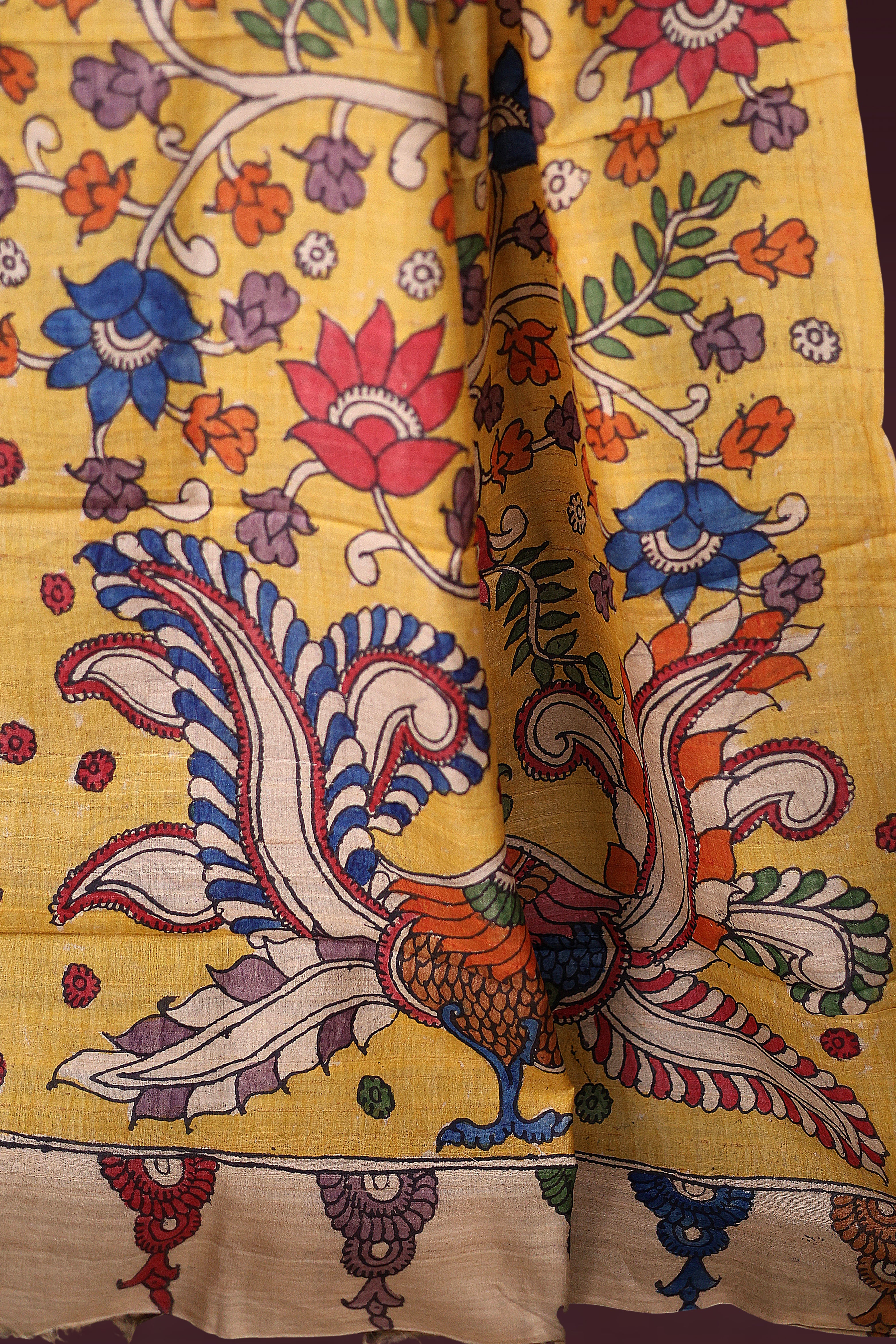 Pure Tussar Hand Kalamkari