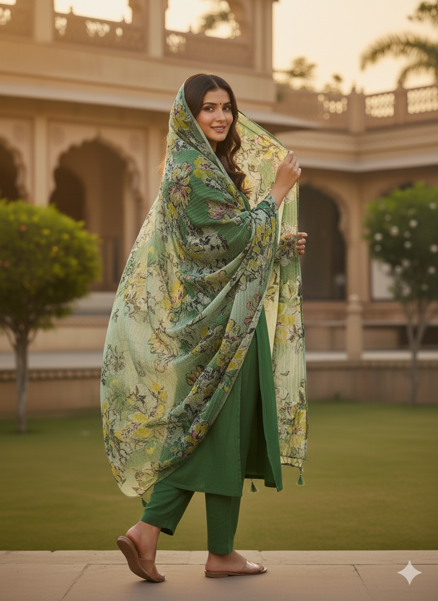 Cotton Hand Work 3PC Kurti Set