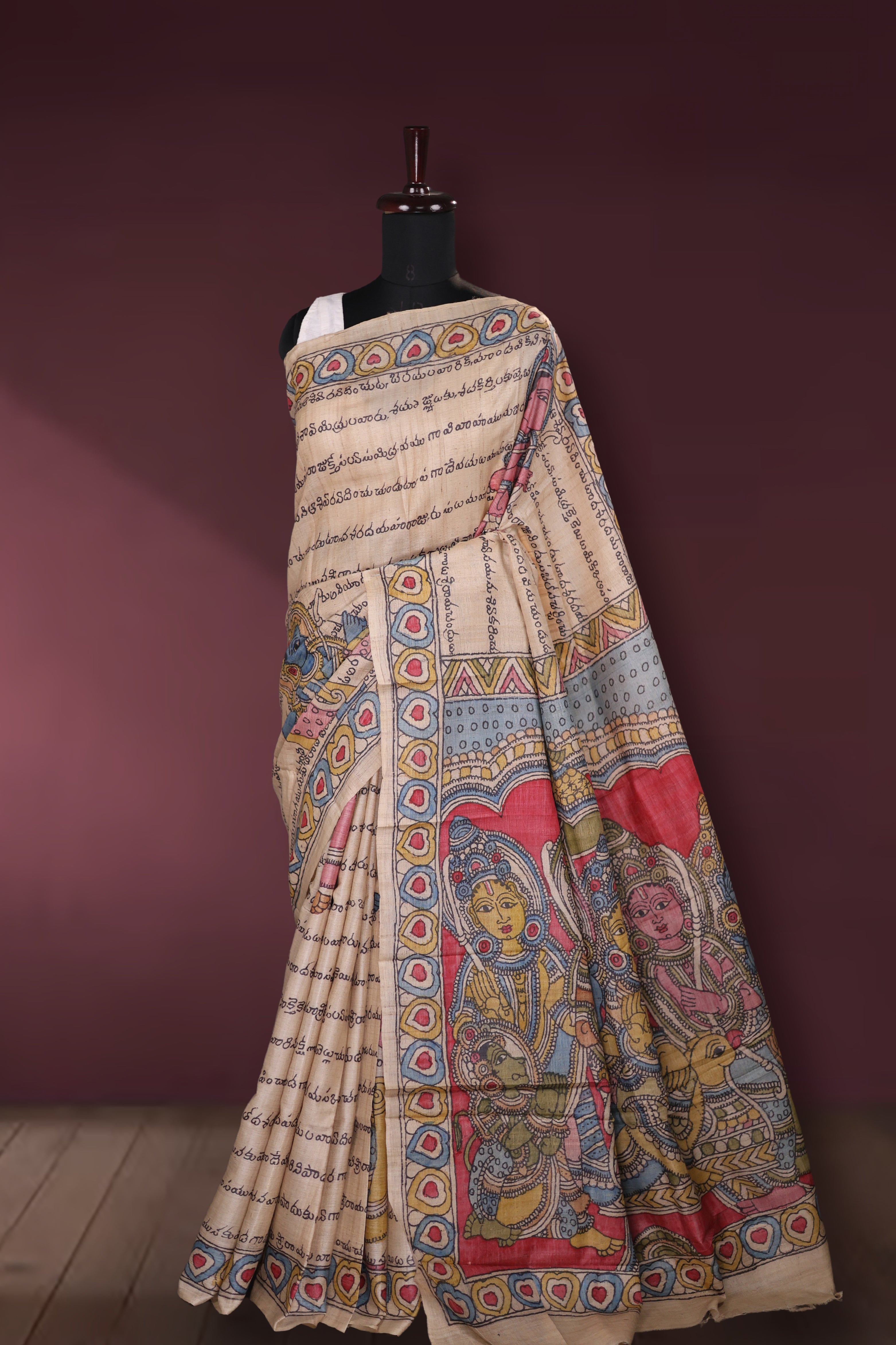 Pure Tussar Hand Kalamkari