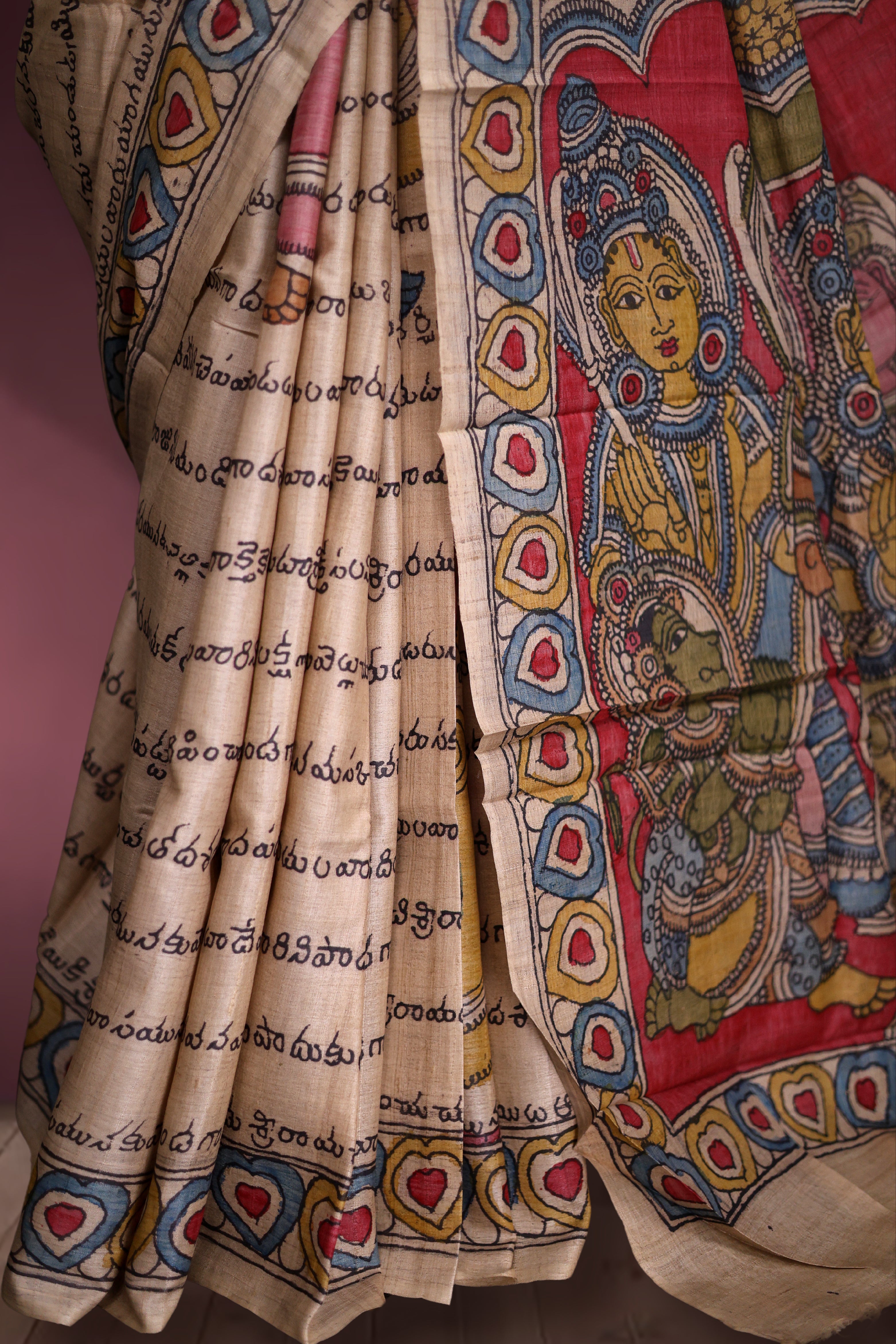 Pure Tussar Hand Kalamkari