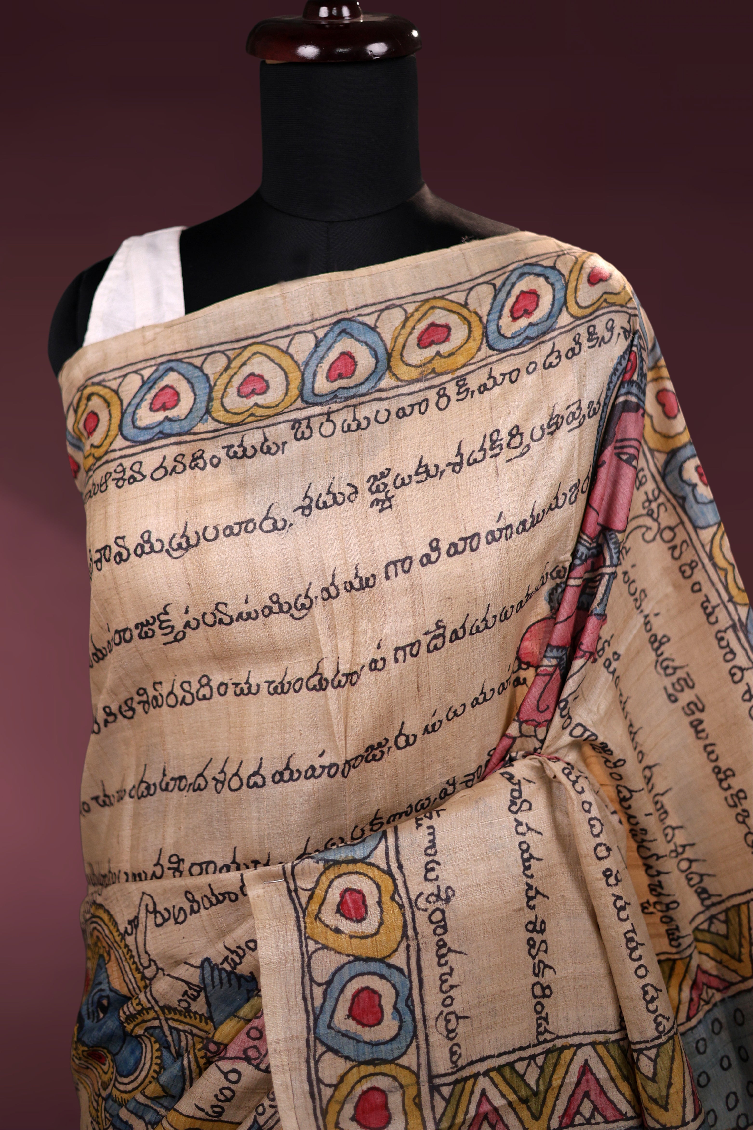 Pure Tussar Hand Kalamkari