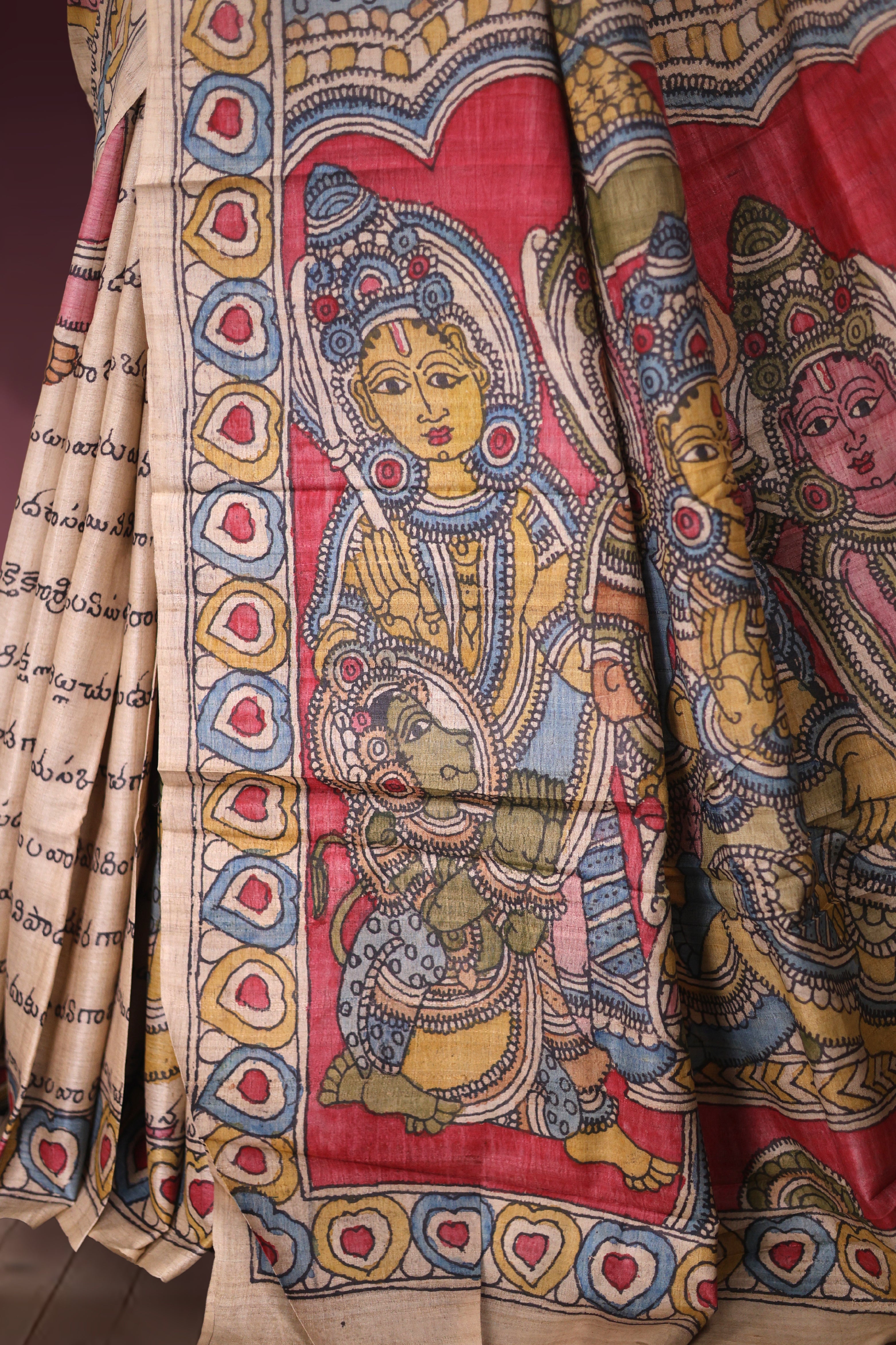 Pure Tussar Hand Kalamkari