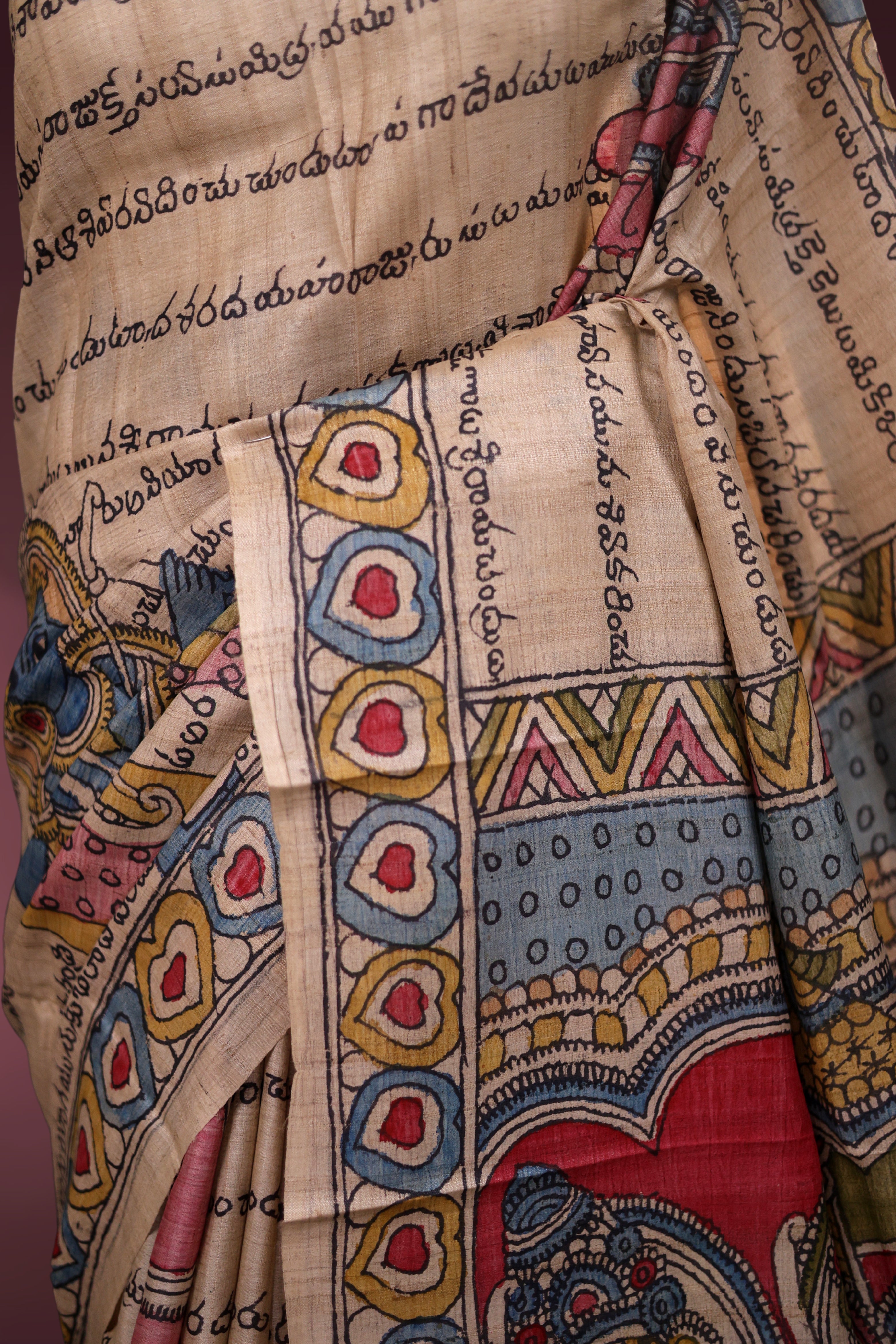 Pure Tussar Hand Kalamkari