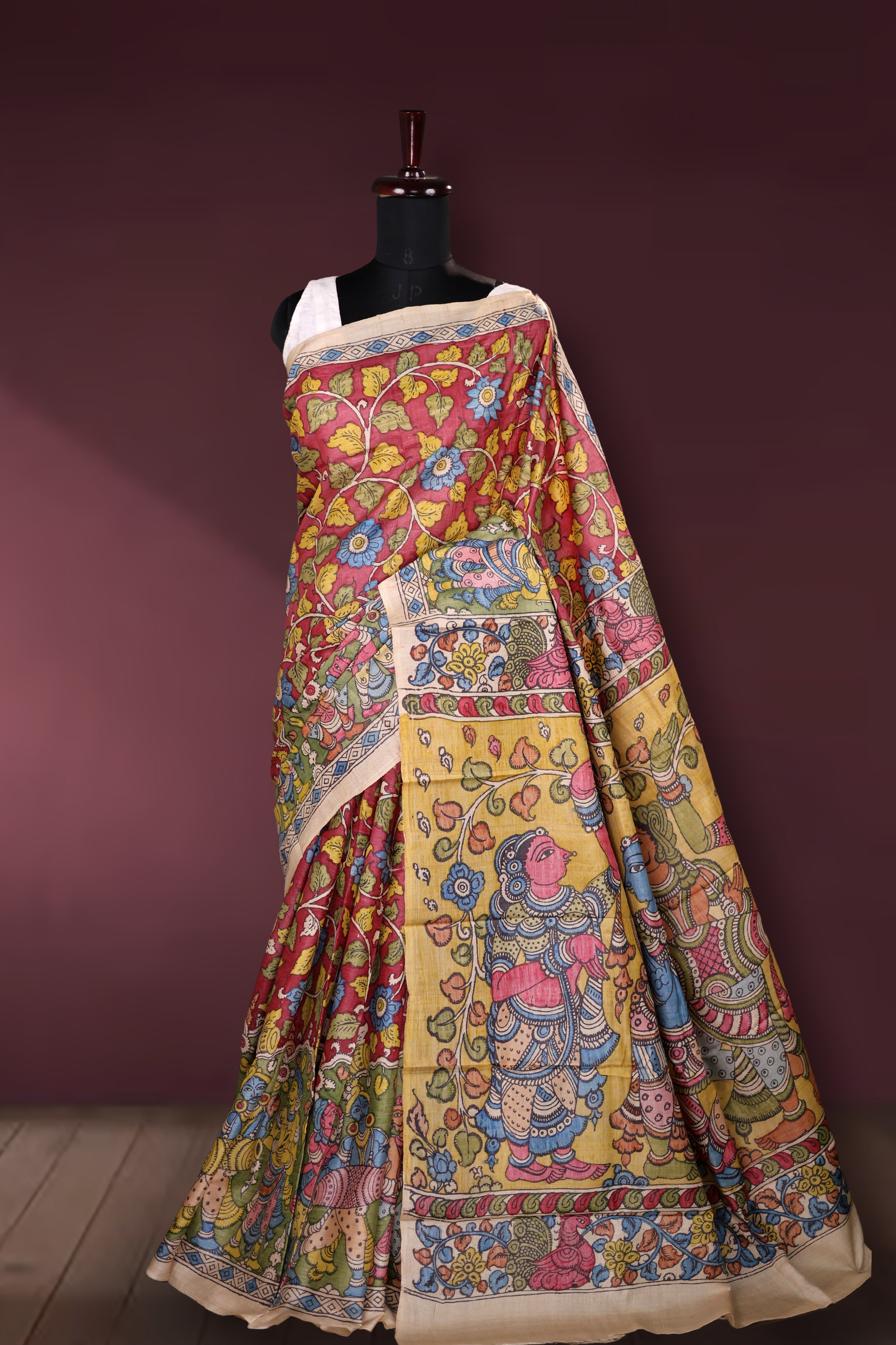 Pure Tussar Hand Kalamkari