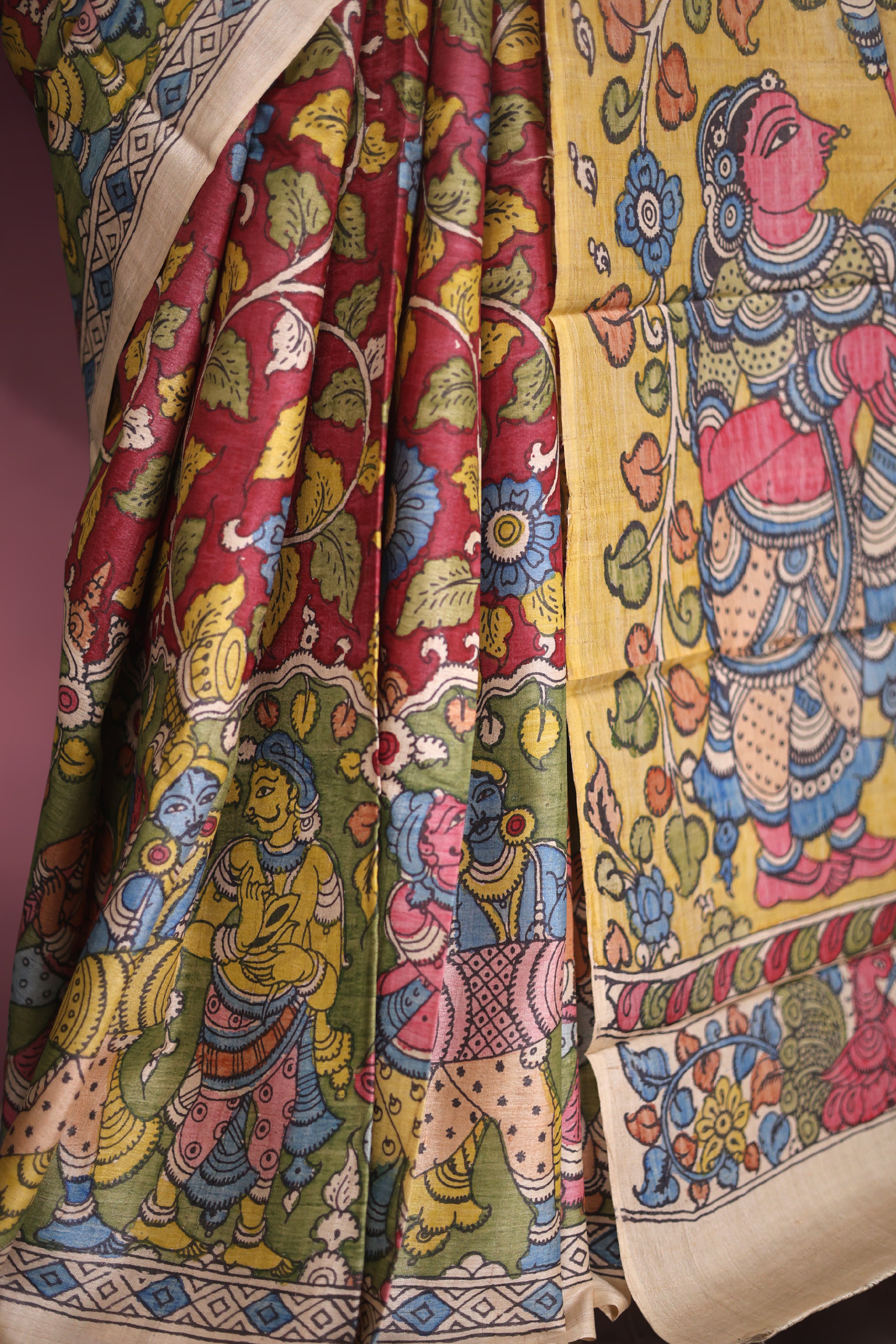 Pure Tussar Hand Kalamkari