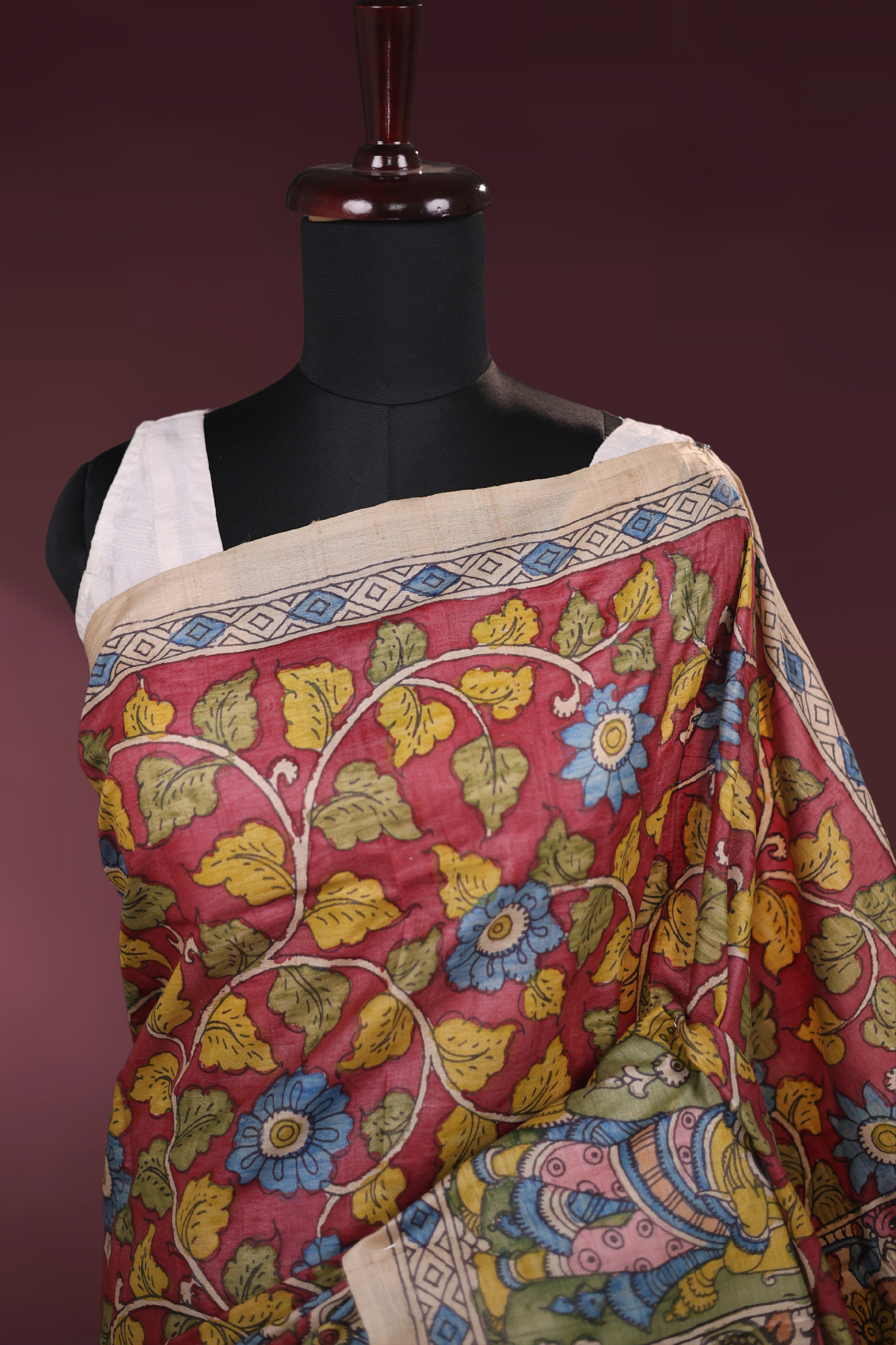 Pure Tussar Hand Kalamkari