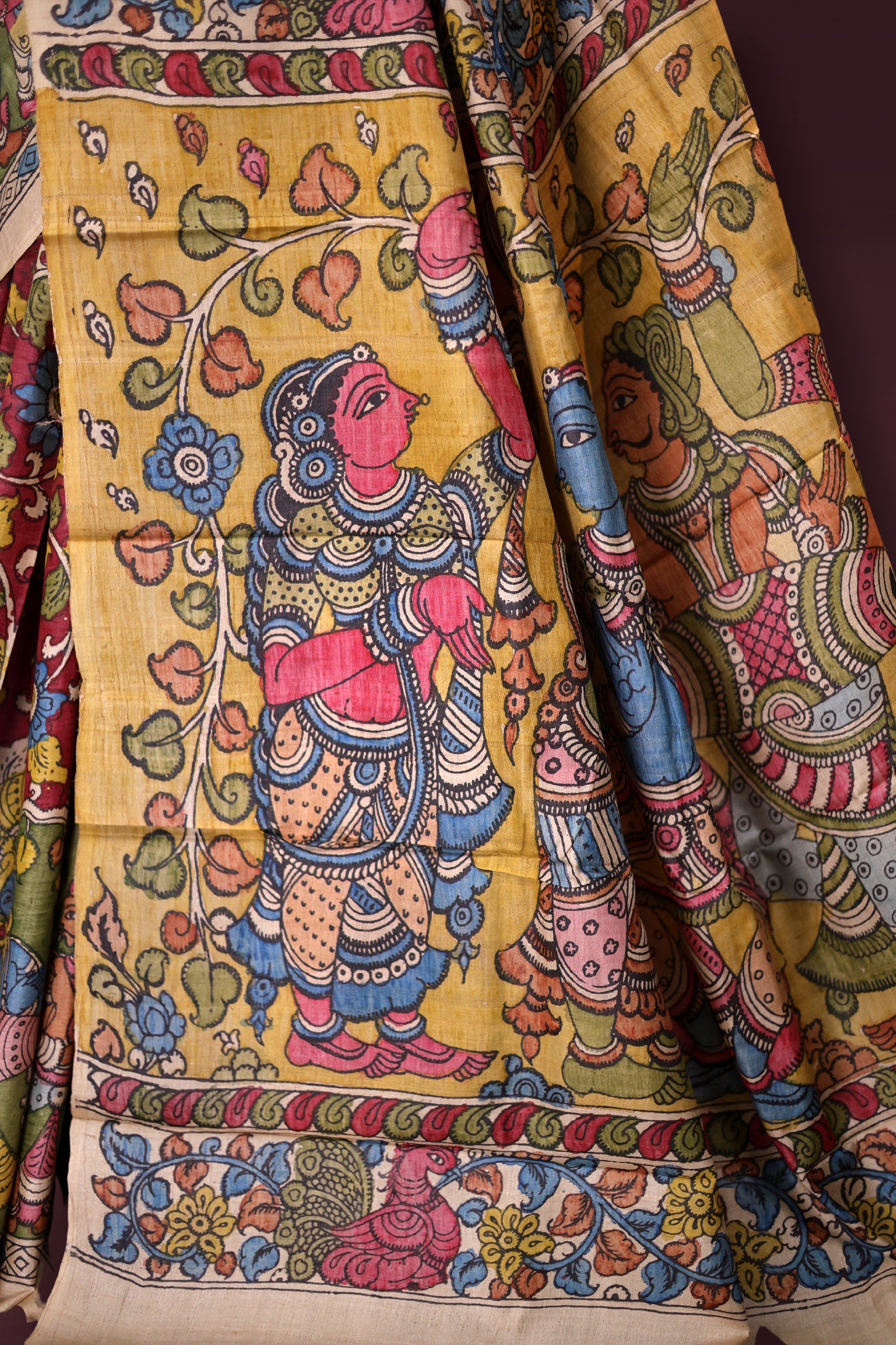Pure Tussar Hand Kalamkari