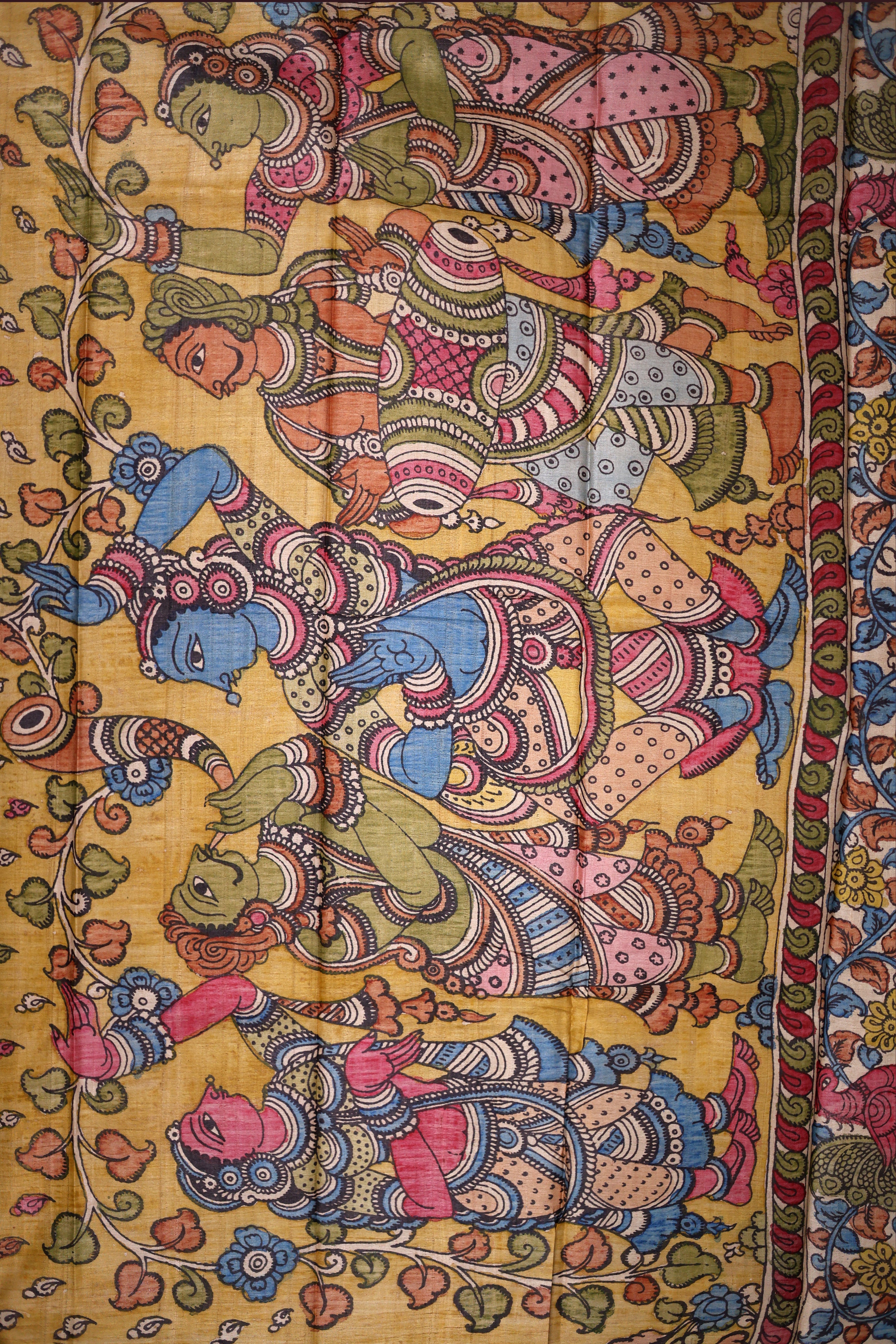 Pure Tussar Hand Kalamkari